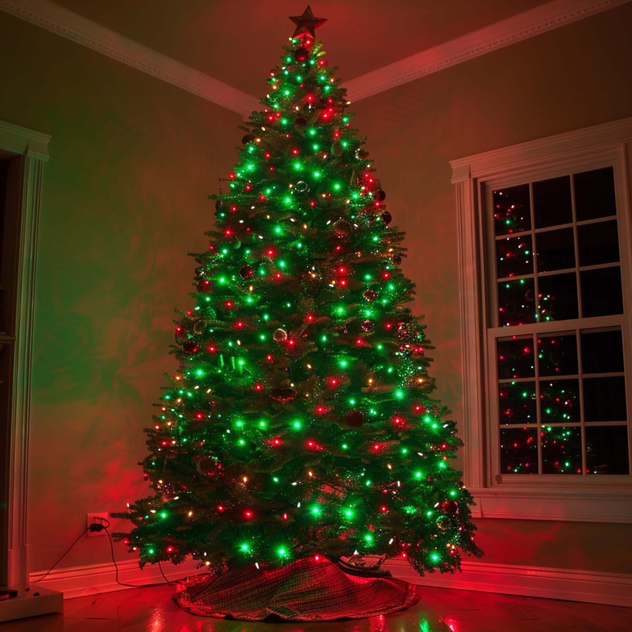 Tw Shine Christmas Lights, 200 Led 66Ft Outdoor Christmas Lights Plug In With 8 Modes, Waterproof Christmas Lights Outdoor, Indo