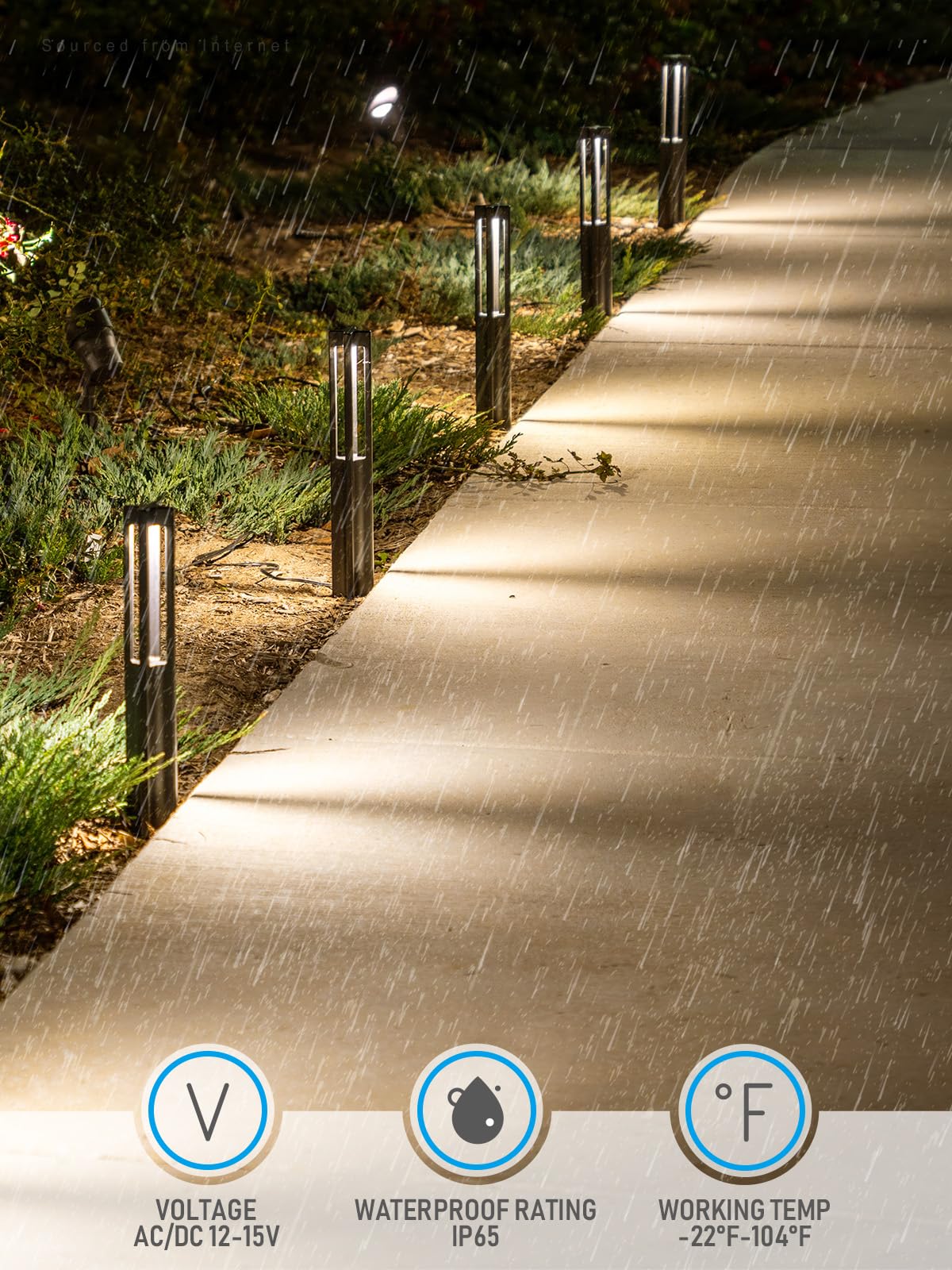 LEONLITE LED Bollard Path Lights, 3W Outdoor Landscape Lighting, Aluminum, Warm White 3000K, IP65 Waterproof, Model 51989, Pack of 10