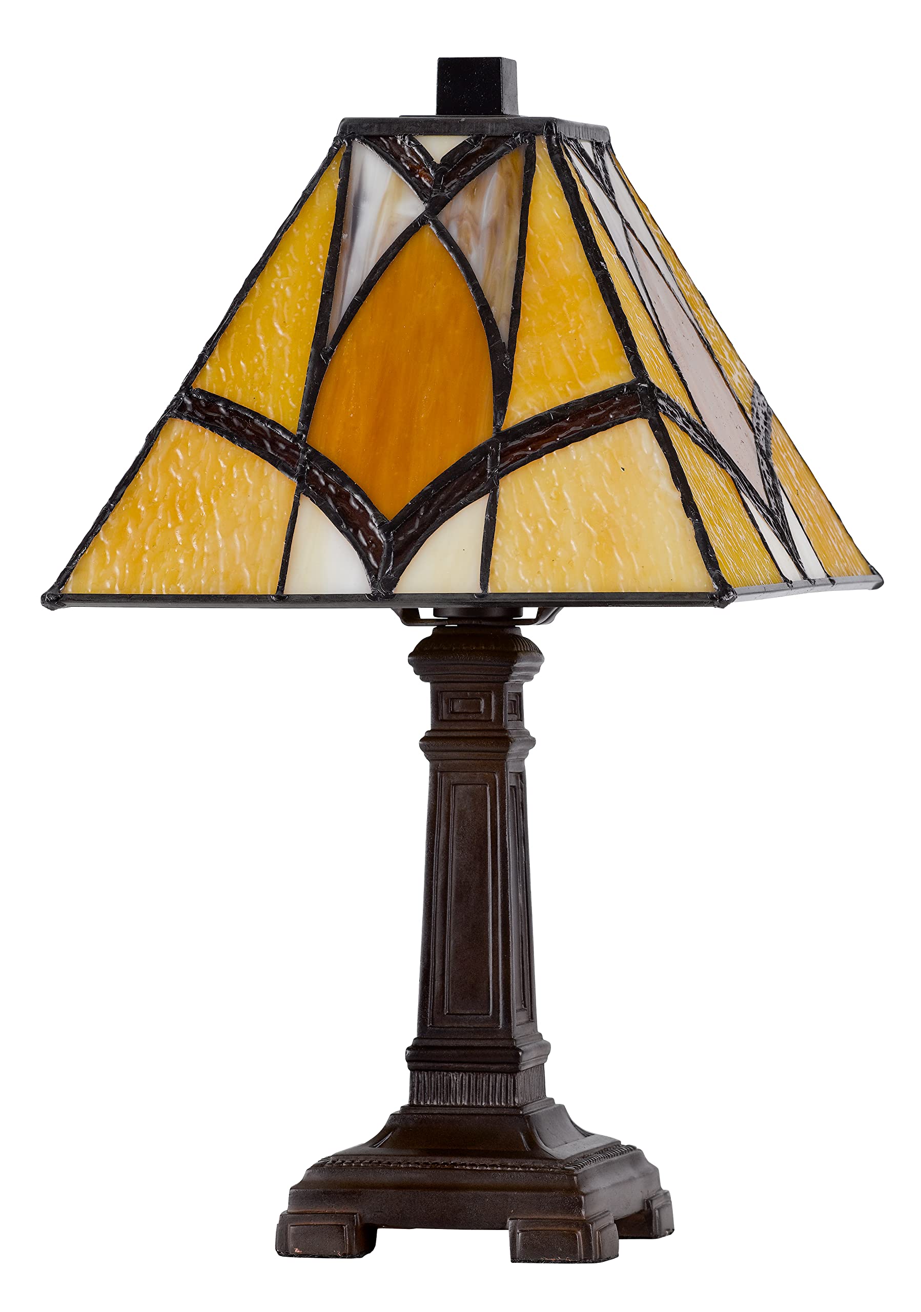 Cal Lighting BO-3113AC Tiffany Accent Lamp, 40W, Metal/Resin, Dark Bronze