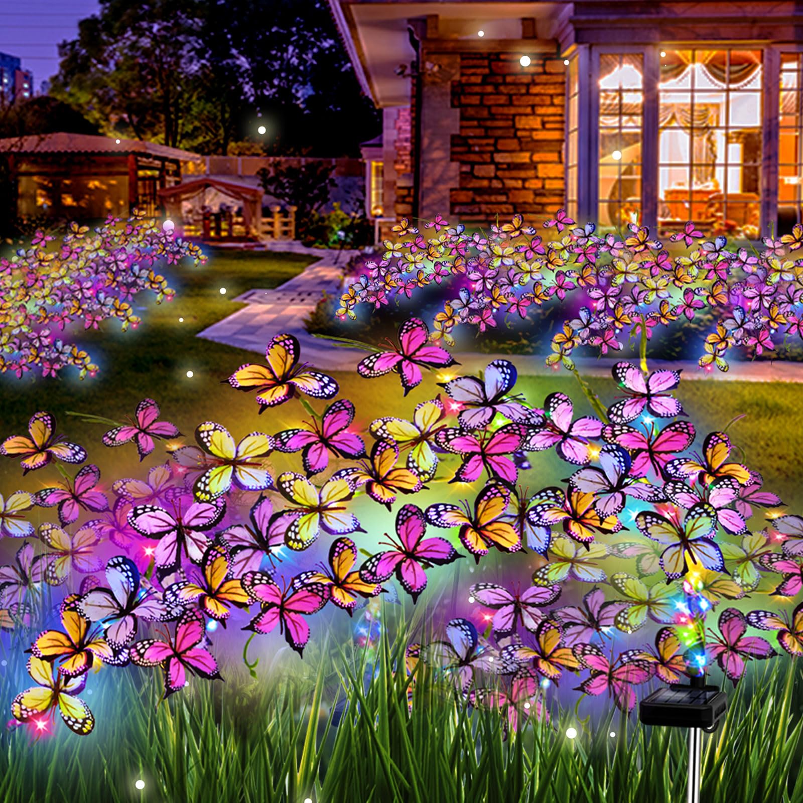 Solar Garden Lights Outdoor  Waterproof Solar Butterfly Lights 4 Pack Willow Vine Light With 80 Led 33 Butterfly Colorful Lighting For Garden Yard Lawn Outdoor Decor  Gift For Mom Women MotherS Day