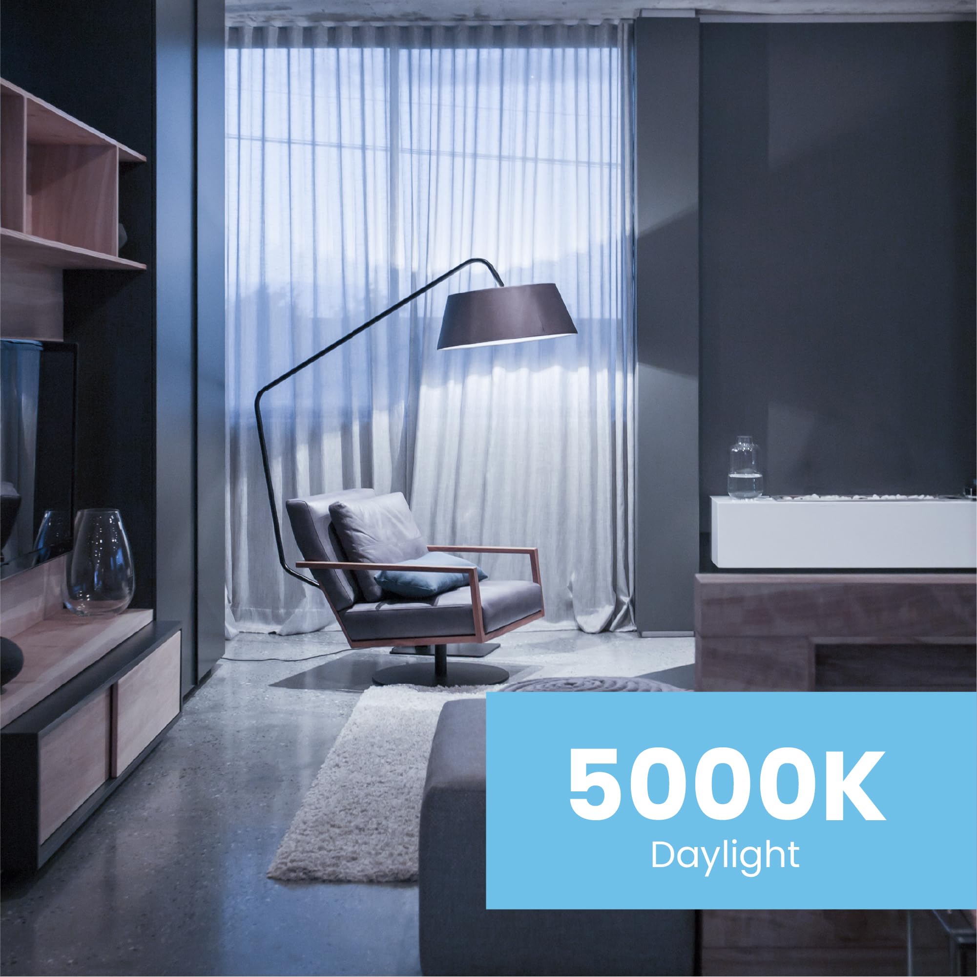 Feit Electric A19 Led Light Bulb, 100W Equivalent, E26 Medium Base, 1500 Lumens, 5000K Daylight White, General Purpose Light Bul