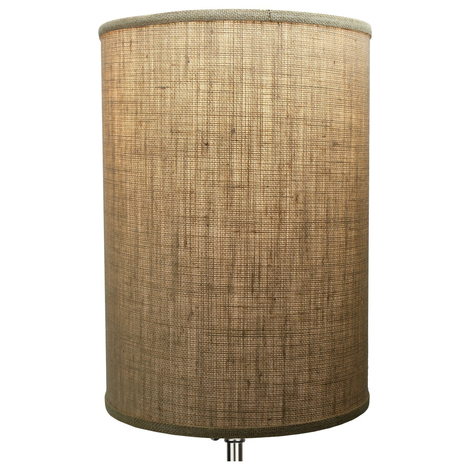 FenchelShades.com Drum Lampshade 12" Diameter x 17" Height Retro Rustic Burlap Natural Hardback USA Made
