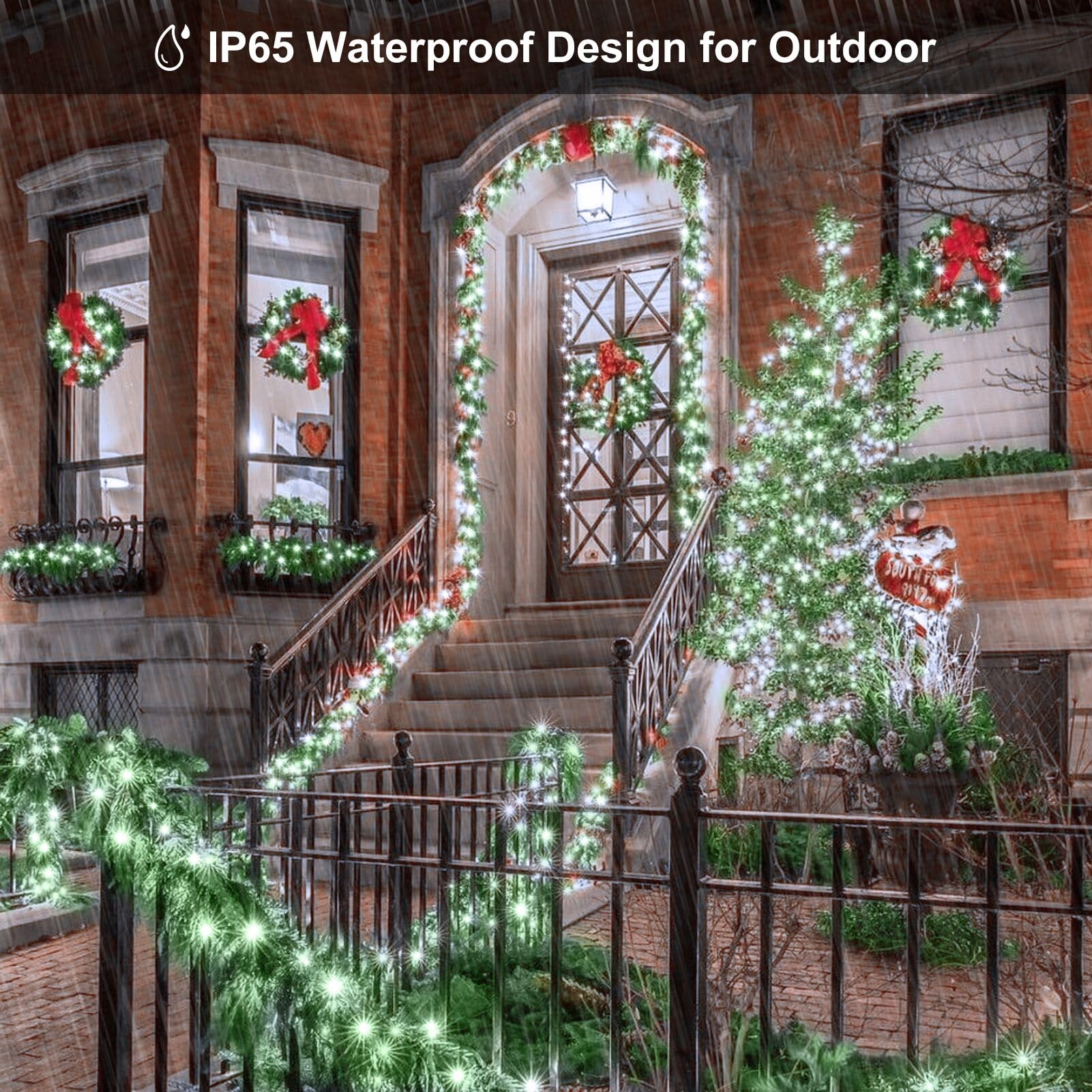 4 Pack Battery Operated Christmas Tree Lights,16.5 Ft Battery Powered String Lights With Auto Timer 8 Modes,50 Led Wreath String Lights For Indoor Outdoor Xmas Tree Party Decoration(Cool White )