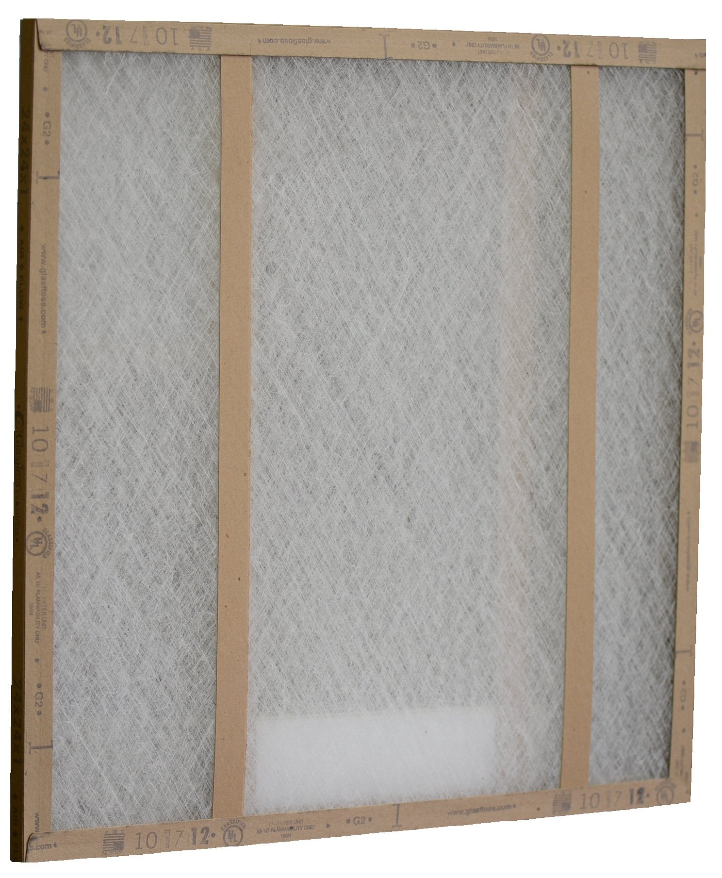 16x25x1 Glasfloss Fiberglass Air Filter, Double Strut, GDS Series, Made in USA, Actual Size: 15 5/8 x 24 5/8 x 3/4 (Box of 12)
