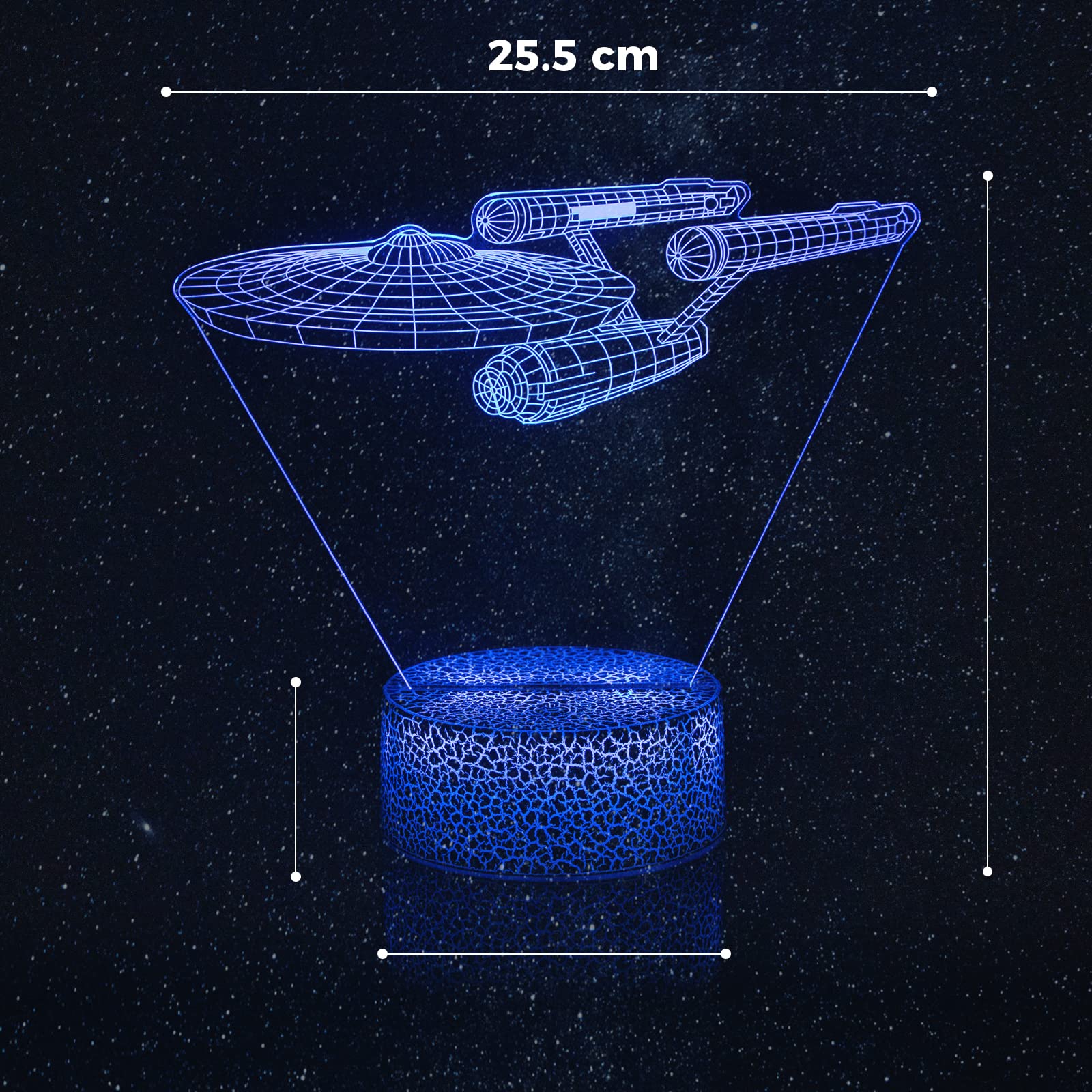 Smalody 3D Optical Illusion Touch-Controlled Night Light - Multi-Colored Desk Lamp