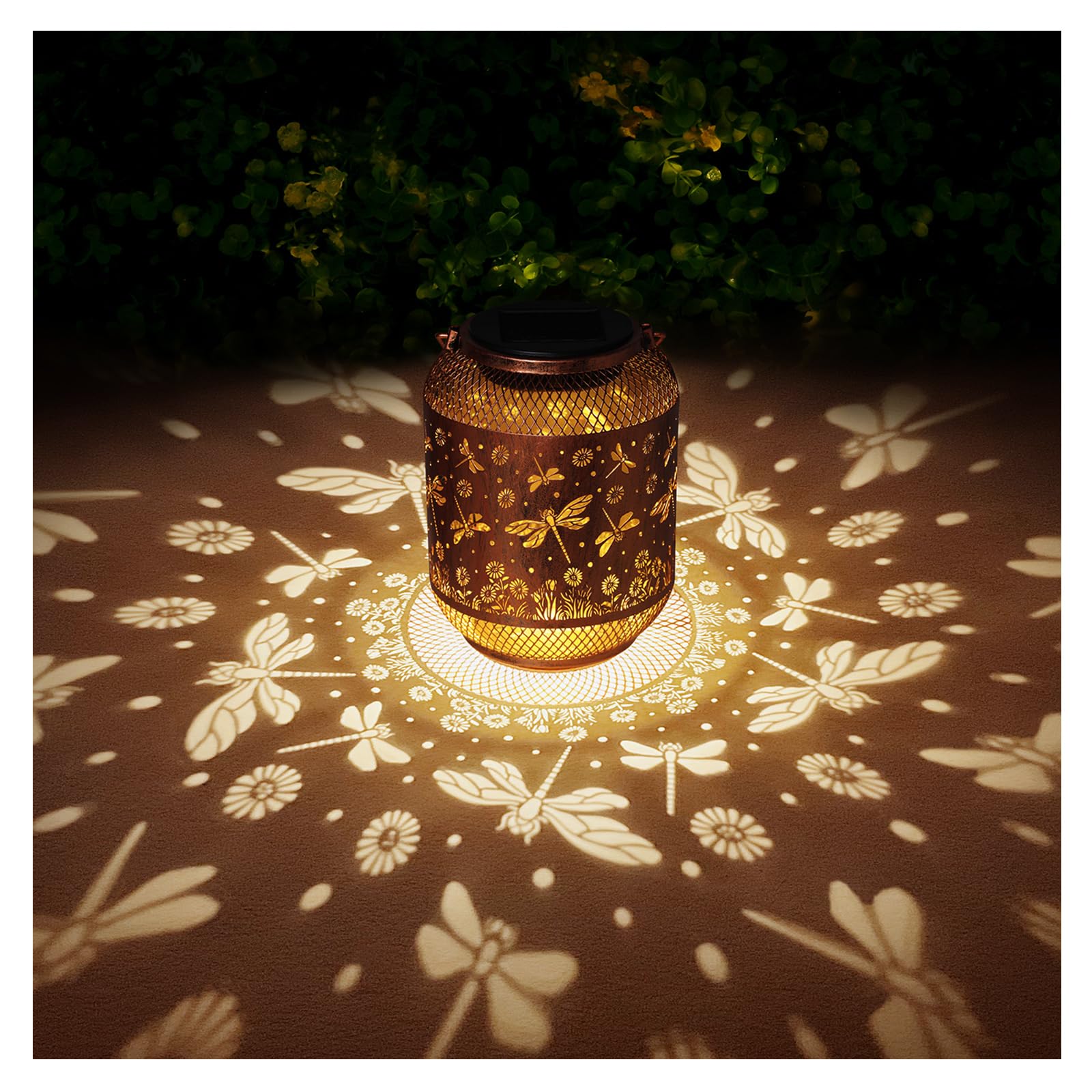 2 Pack Dragonfly Solar Lanterns Outdoor Waterproof Garden Decor Gifts For Mom Women Grandma Metal Hanging Solar Lights Outdoor Decoration For Patio Yard Porch Backyard