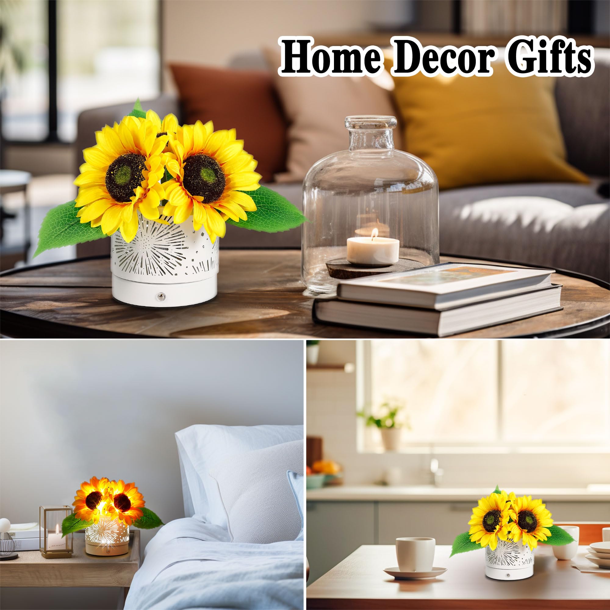 Artificial Sunflower Led Lamp Gifts For Womens Mom Grandma Aunt Wife Friends Her Mothers Day Christmas Birthday Gifts, Perfect V