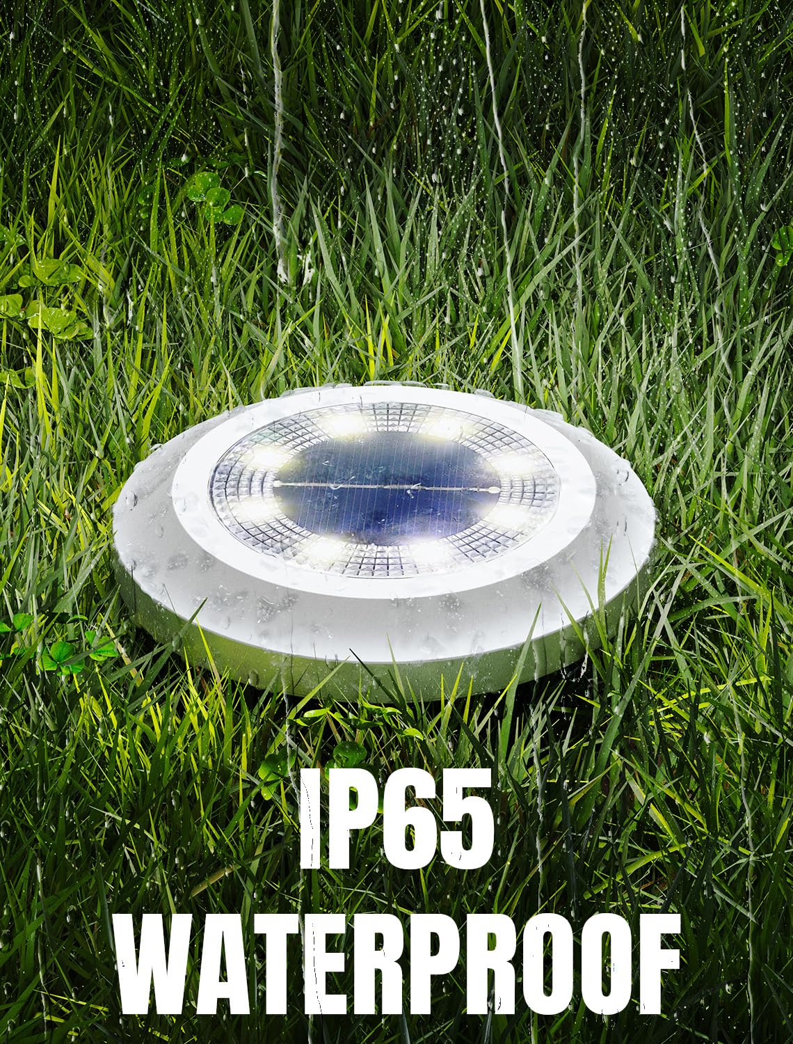 Solar Lights Outdoor, 2024 New Upgrade Disk Light, Solar in-ground Lights for Landscape Walkway Lawn Steps Decks, LED Lamps, Wat