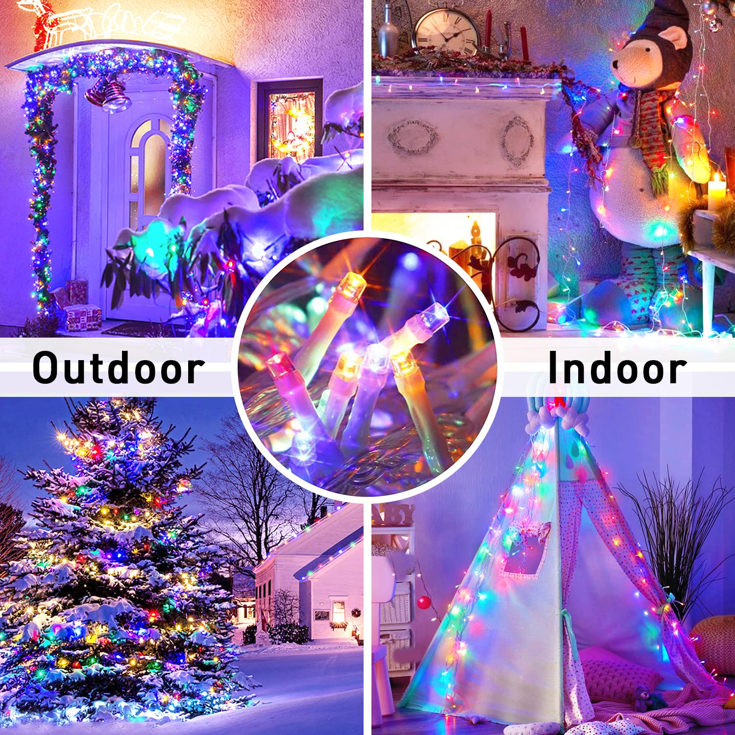 JMEXSUSS 250 LED Christmas Lights, 91.5ft Connectable, Multicolor, Waterproof, Model EXS-S-0250