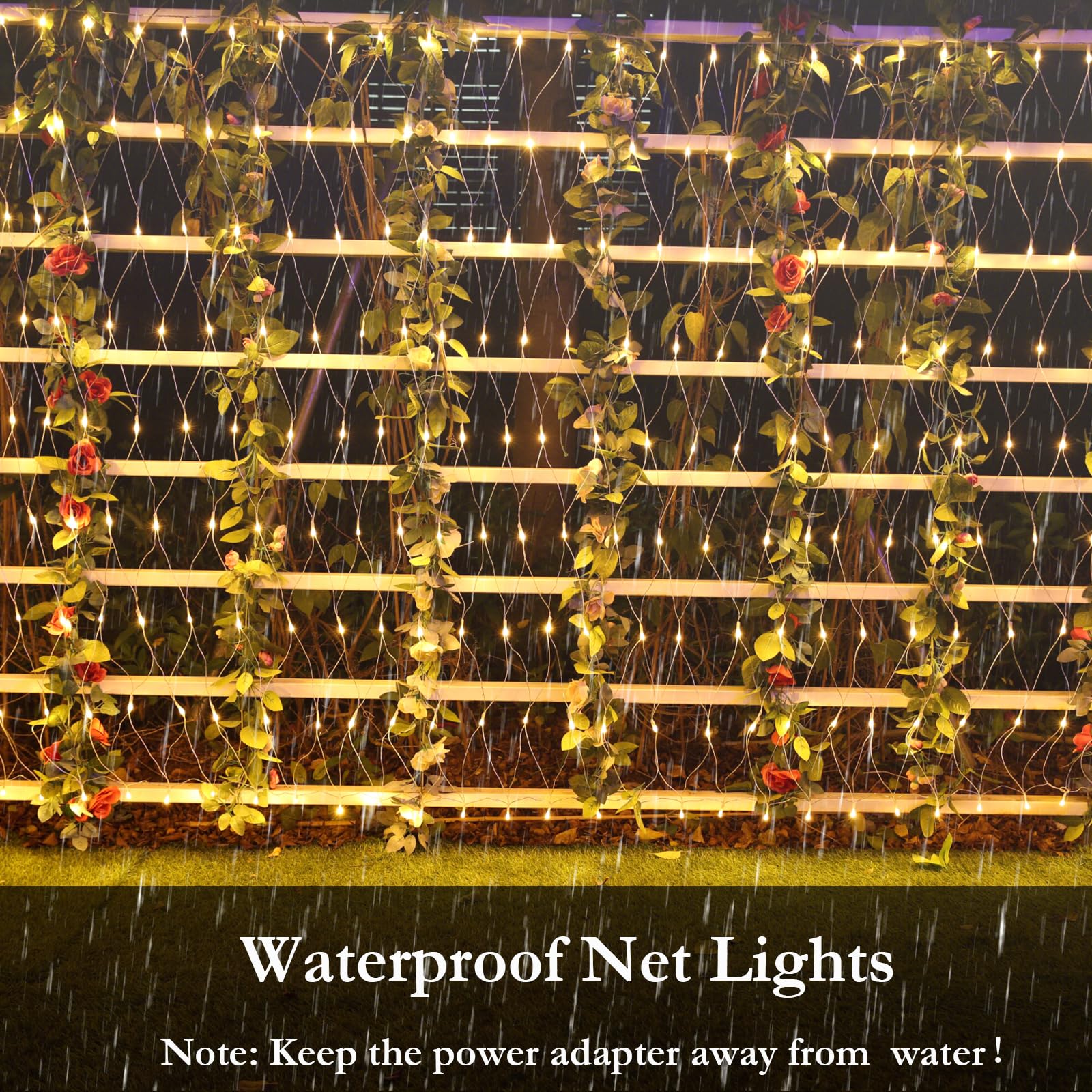 Joomer Christmas Net Lights - 2Pack 12Ft X 5Ft 360 Led Plug-In Mesh Lights, Waterproof With 8 Modes, Timer, Connectable For Bush