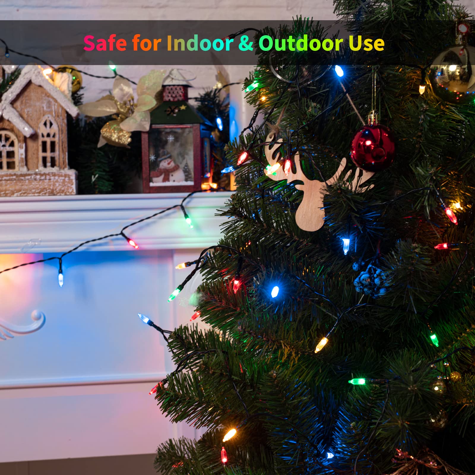 Brightown Christmas String Lights, 50 LED 2 Pack, Battery Operated, Multicolor, Indoor/Outdoor Use