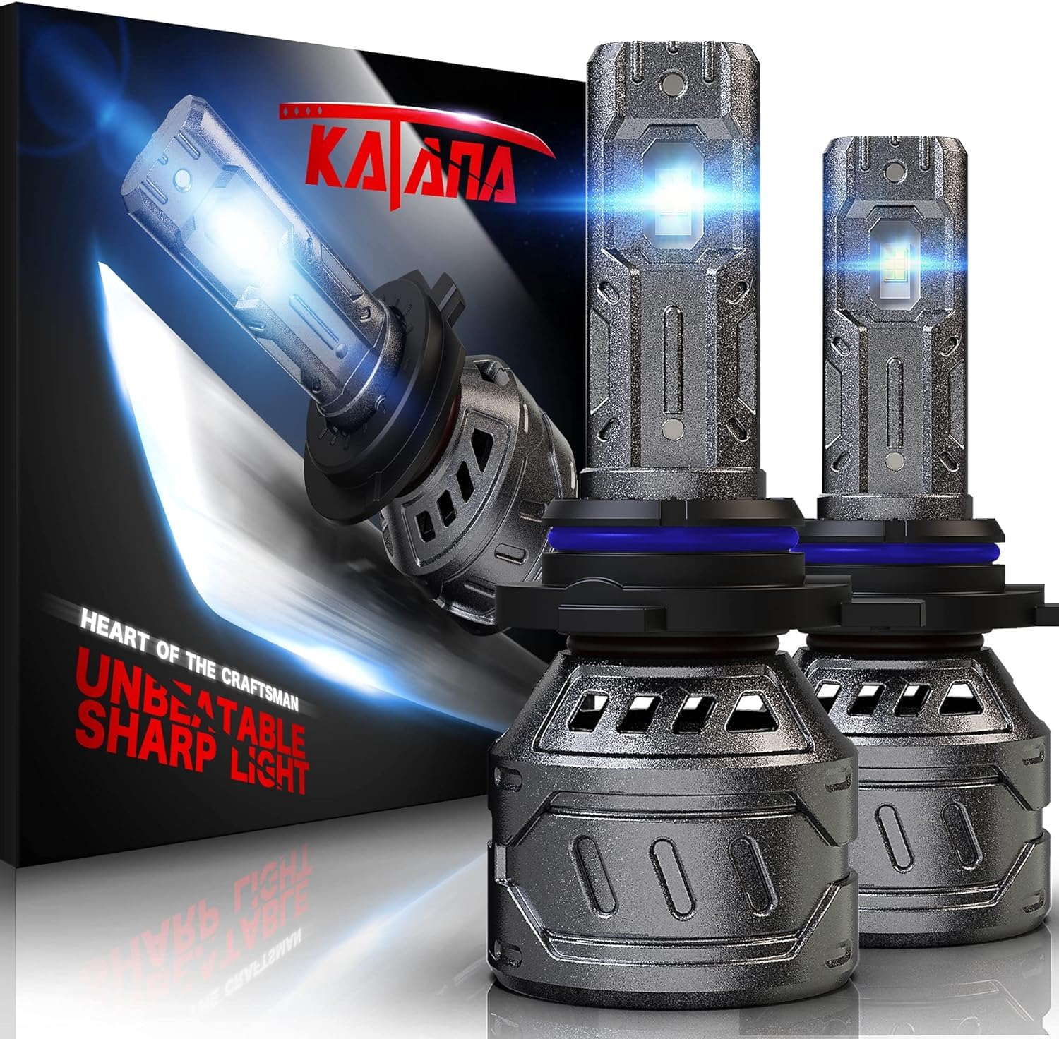 Katana 9012 Fog Bulb - 400% Brightness, 6500K White, Mini Size, Aluminum, Plug and Play, Model 9012(HIR2)