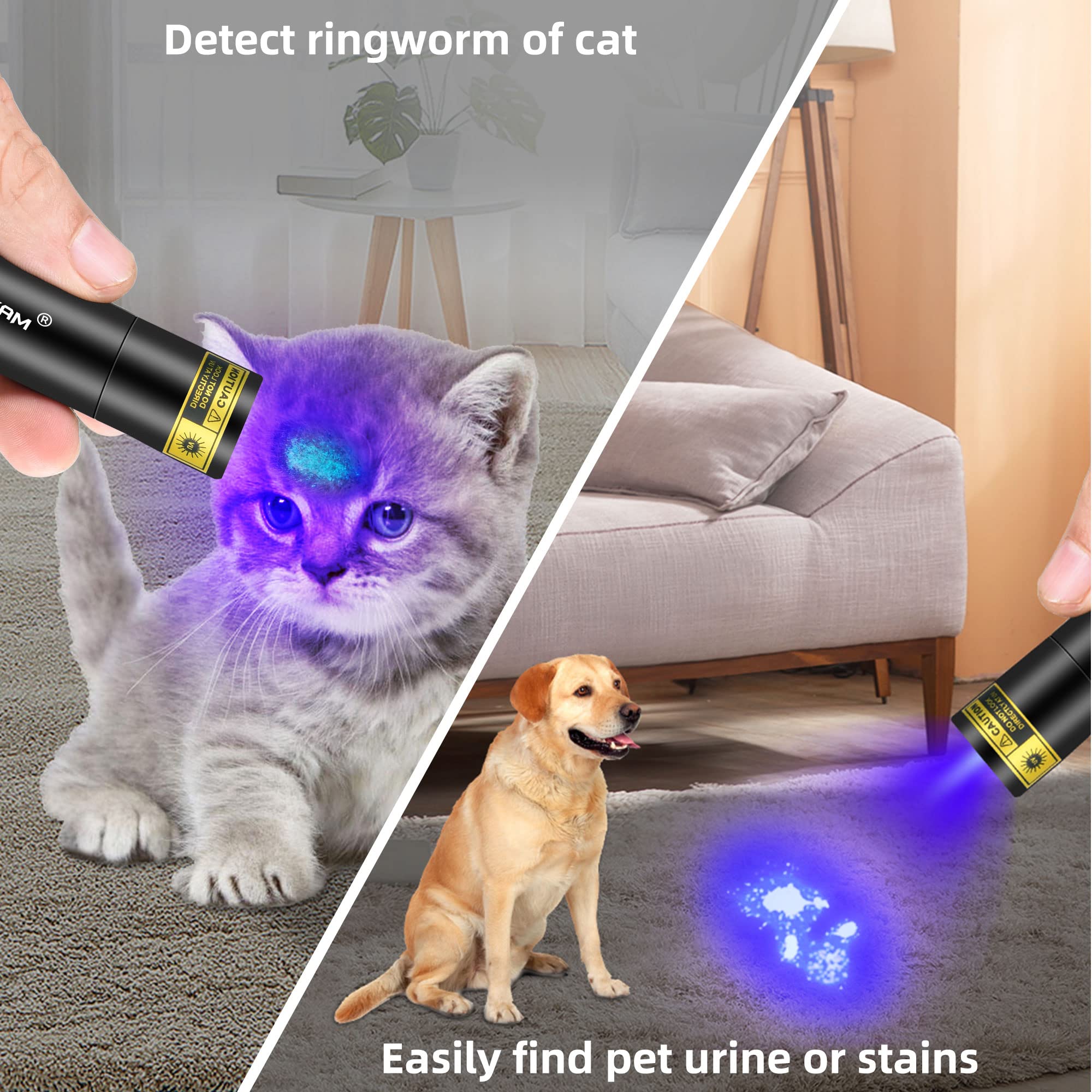 DARKBEAM UV Flashlight 365nm Mini 2-Pack, USB Rechargeable Blacklight LED, Aluminum, DKL-V4-2 Pack