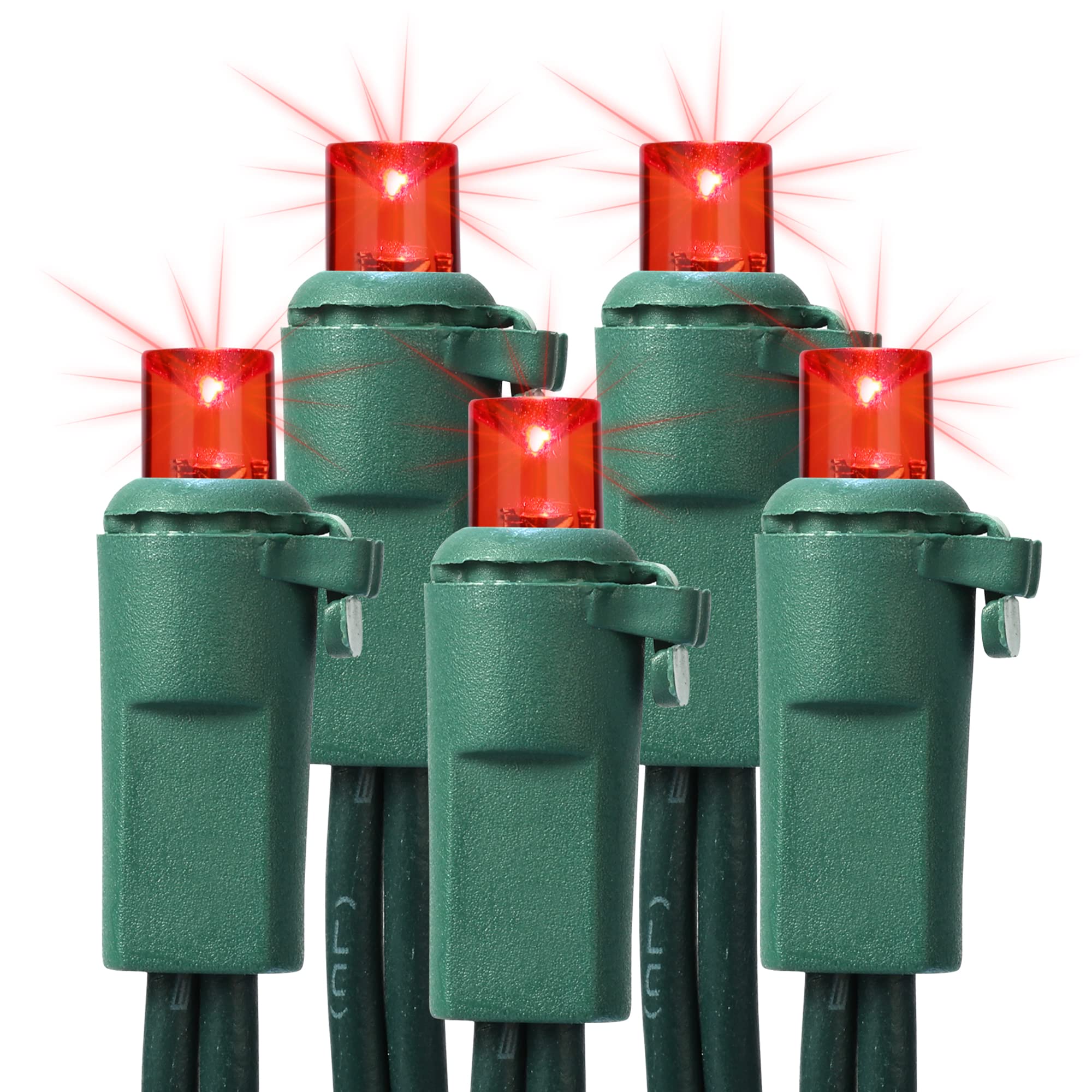 Brizled Red Valentine's Day Lights, 33ft 100 LED 5MM Wide Angle Gentle Twinkle Christmas Lights, 120V UL Certified Connectable Christmas String Lights Outdoor Xmas Tree Lights for Xmas Tree Party Home