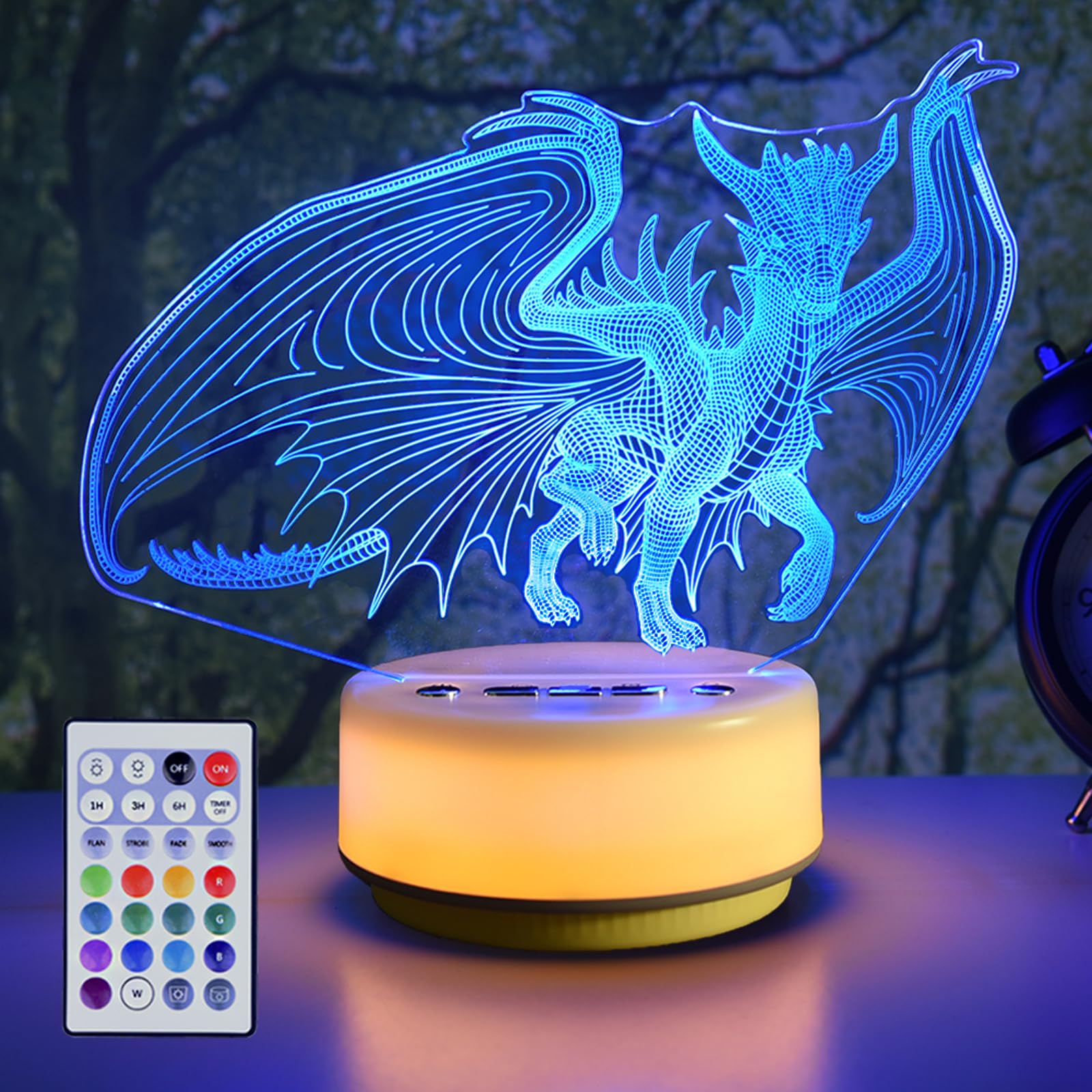 KYMELLIE Dragon Lamp Dragon Night Light for Kids Room Dragons Gifts 14 Color LED Decor Lights with Remote Control & Entity &Timi