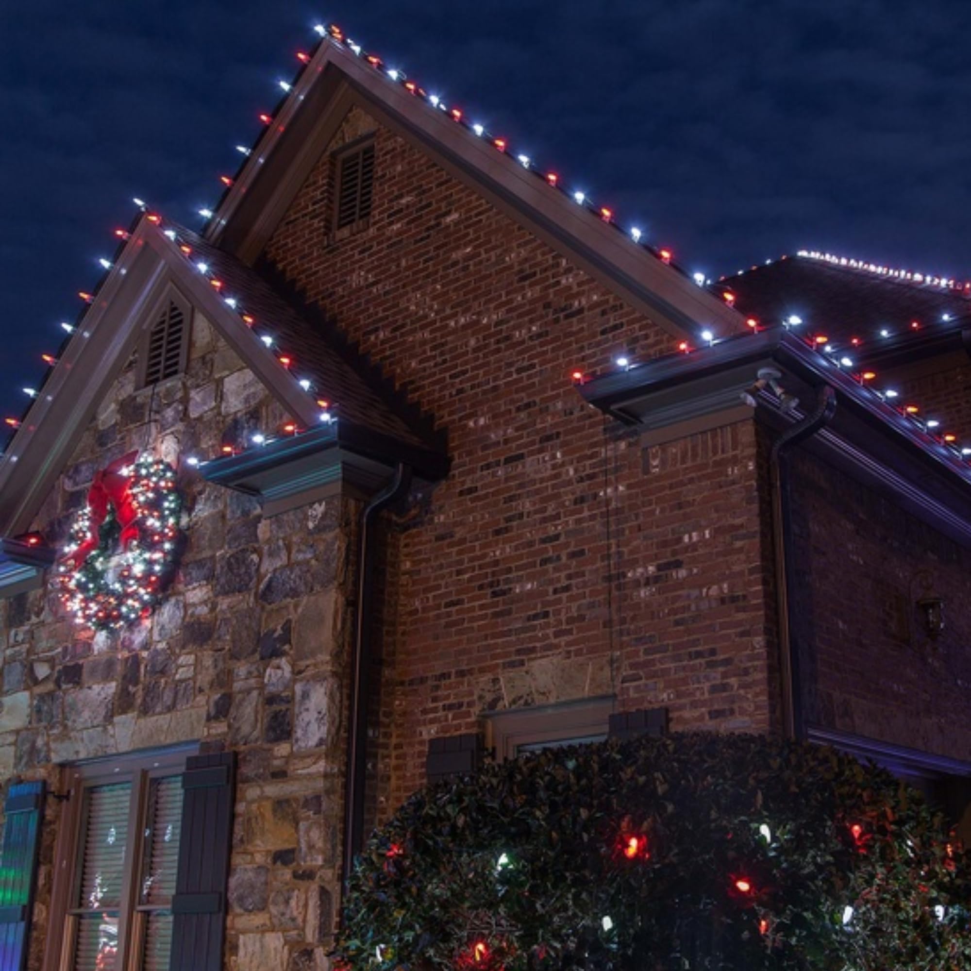 Dazzle Bright C9 Christmas String Lights, 100 Led Waterproof Red & White Fairy Lights, 66 Ft