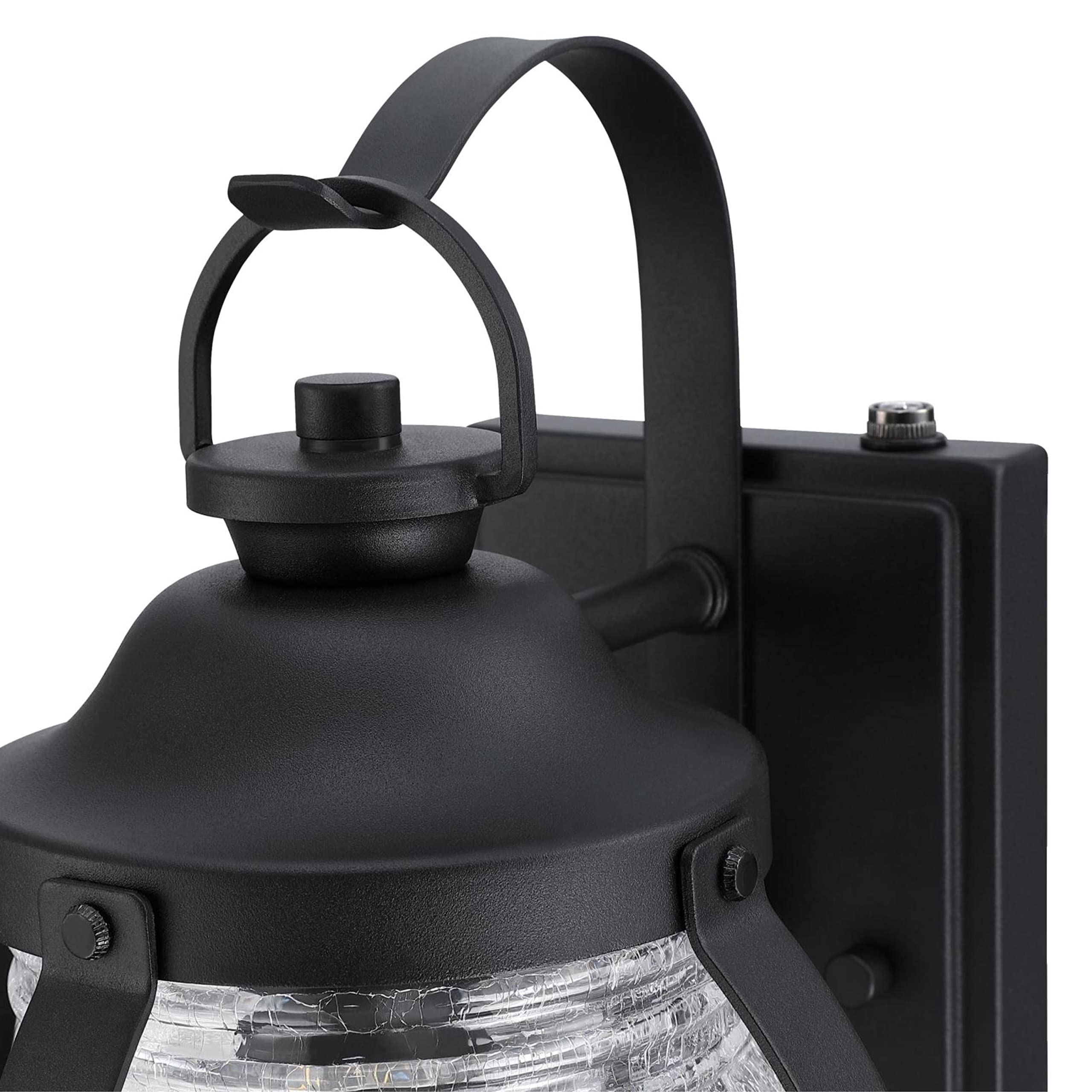 Westinghouse One Light Outdoor Wall Fixture with Dusk to Dawn Sensor, Textured Black Finish, Model 6120400
