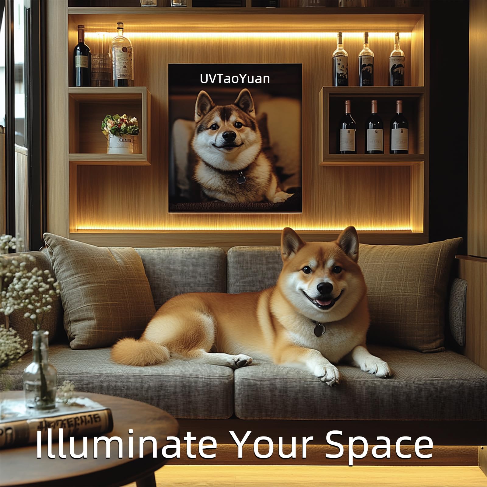 Uvtaoyuan Led Strip Lights 5V Usb 6.56Ft/2M 640 Leds Touch Stepless Dimmable Cob Led Strip Light 3000K Warm White 10W Flexible L