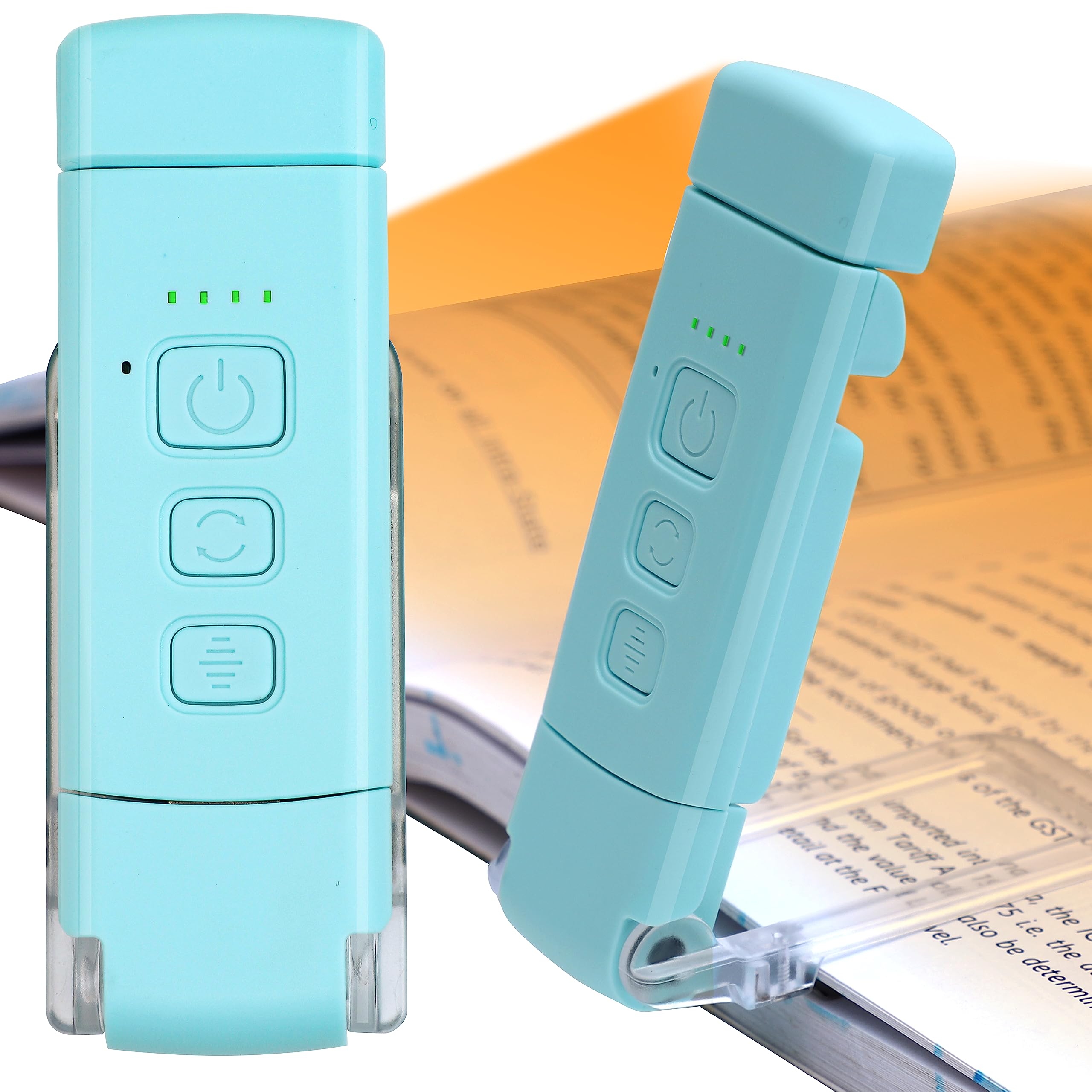 Novusol Book Reading Light W/Timer,Rechargeable Light For Reading In Bed,Clip-On Led Bookmark Lamp W/ 3 Amber Colors & 5 Brightn