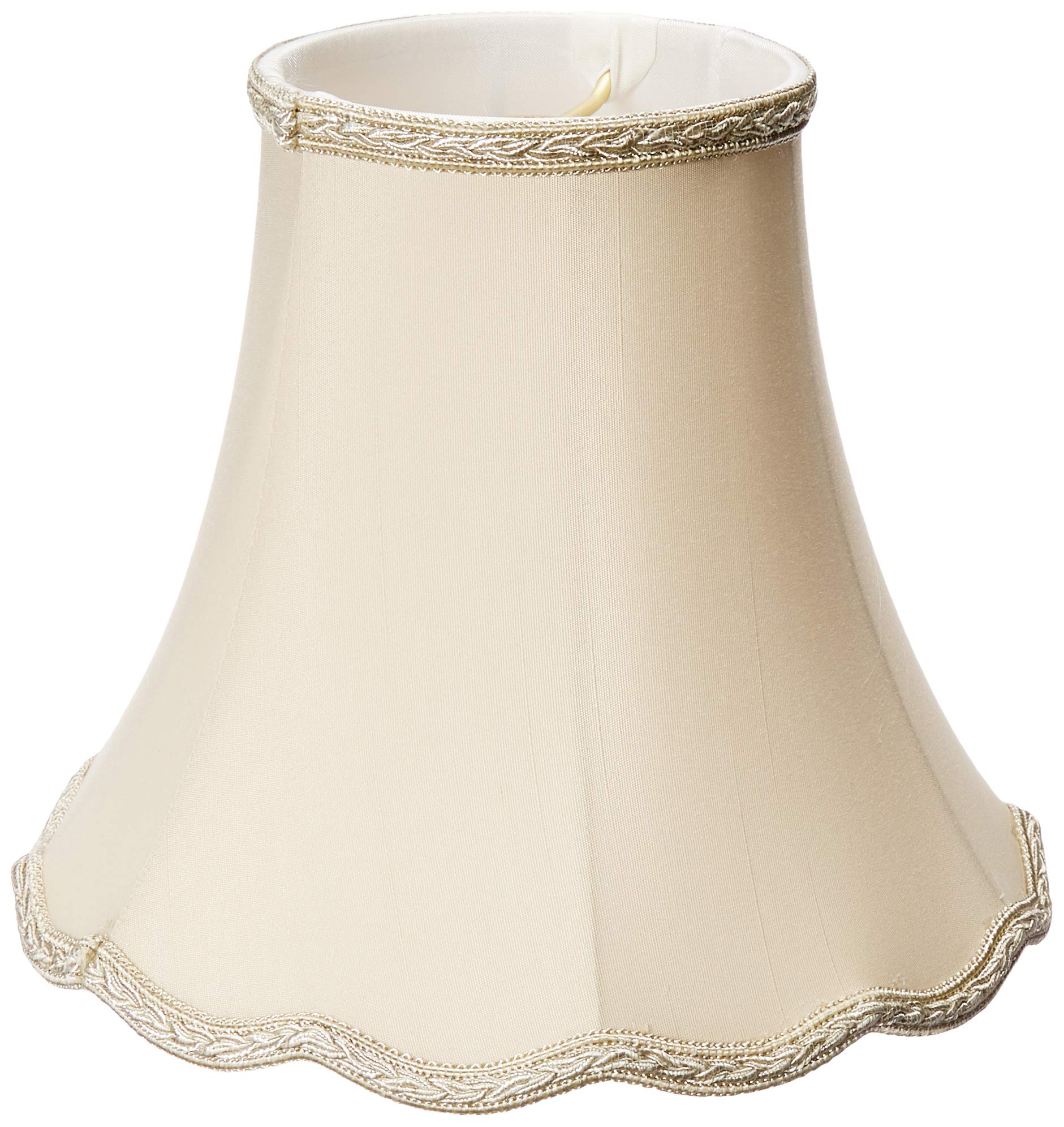 Royal Designs Scalloped Bell Designer Lamp Shade, Beige, 4.5 x 9 x 7.75