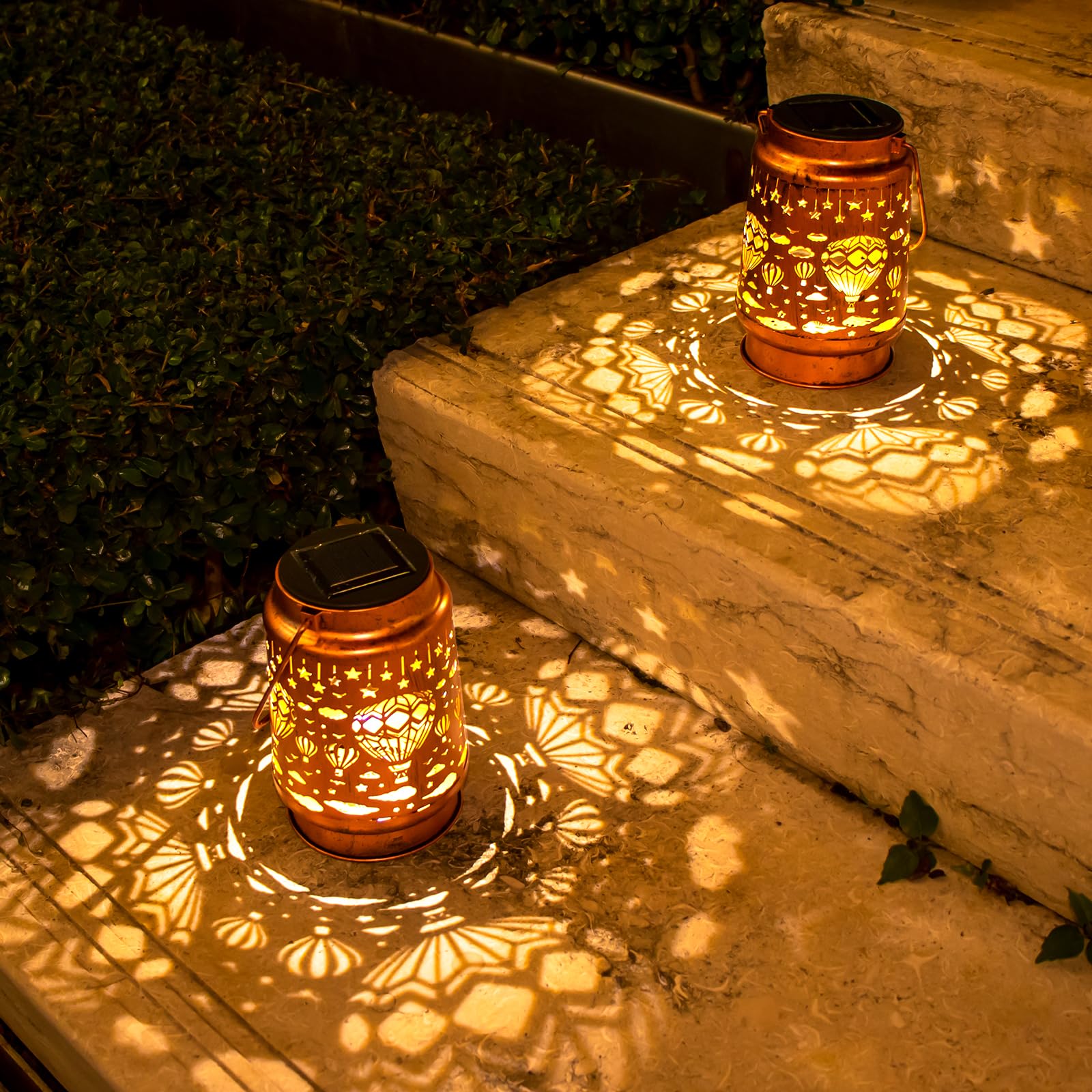 Solar Lanterns Outdoor Garden Decor  Gifts For Women  Mom  Grandma  Birthday  Thanksgiving  Decorative Waterproof Hanging Metal Led Light For Yard  Patio  Lawn  Landscape  Backyard (Hot Air Balloon)