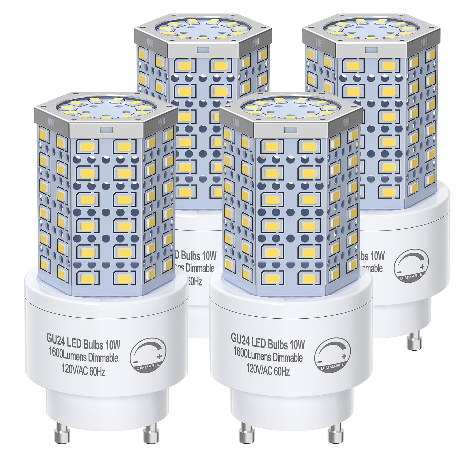 Bmxkpo Gu24 Led Light Bulb Dimmable 10W,5000K Daylight,1600 Lumens(100W Equivalent),Replace Cfl Twist-In 2 Prong Light Bulb (4-P