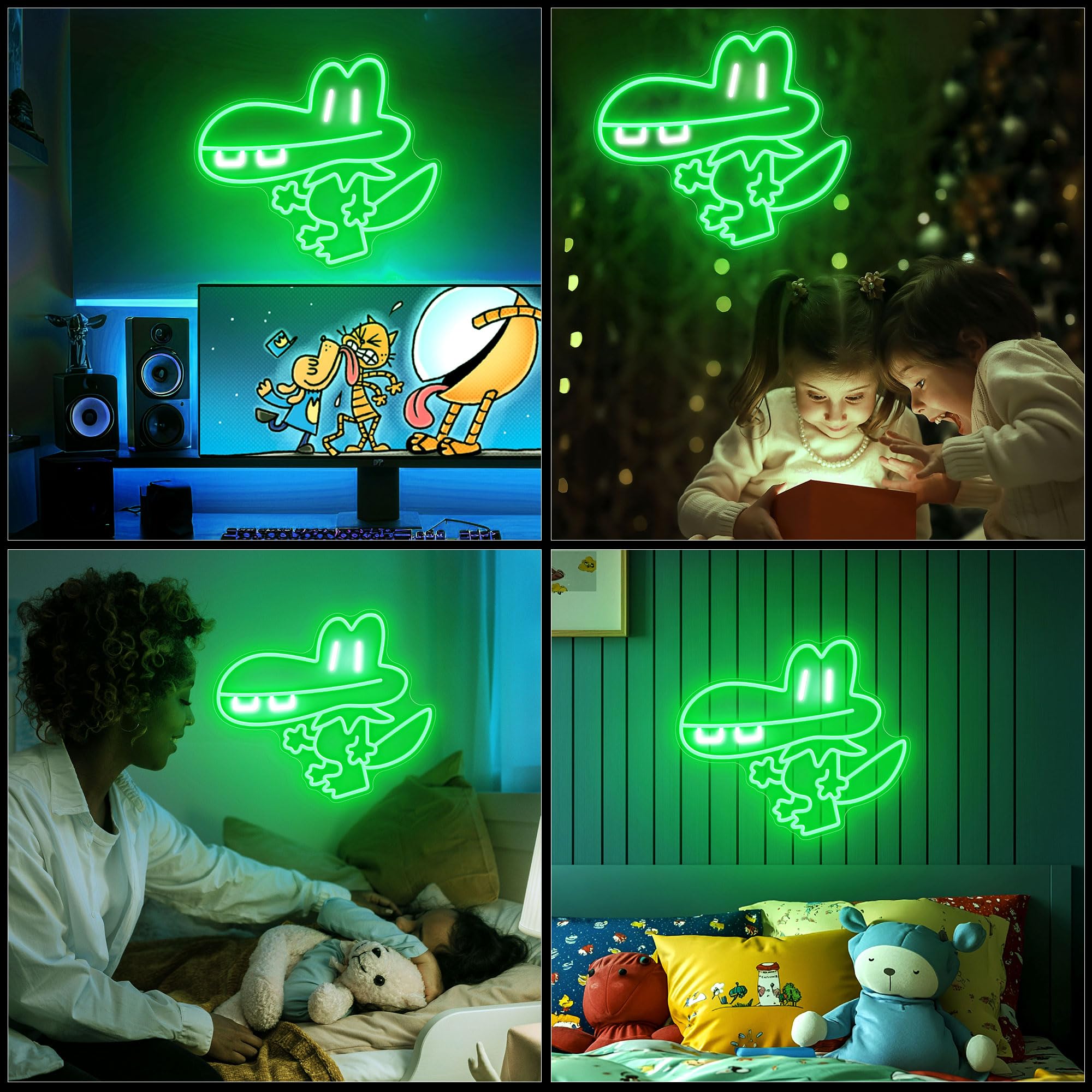 WMAT Dog Man BUB LED Neon Sign - 15x13 Inches, Vibrant Polycarbonate Wall Decor for Kids’ Bedroom & Game Room
