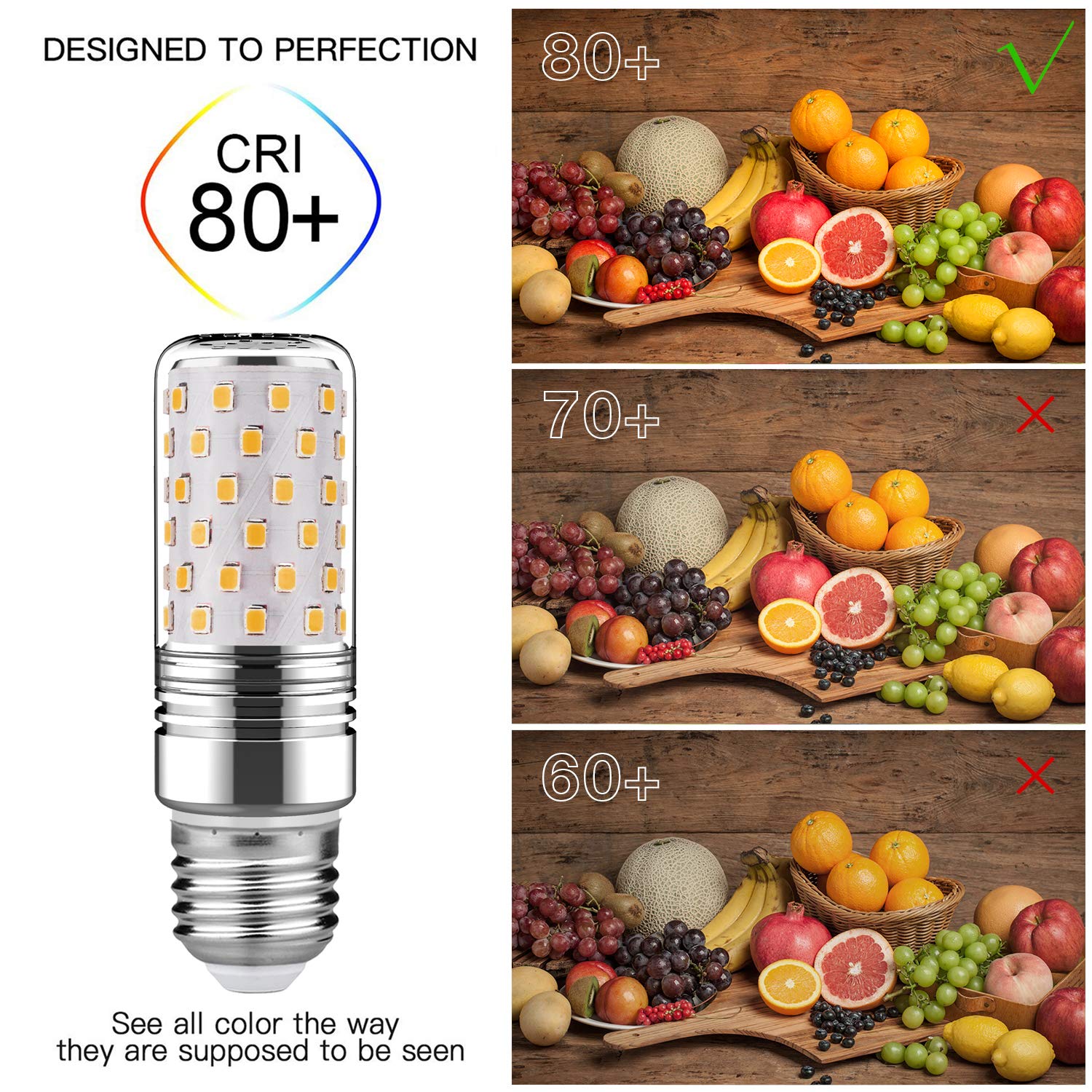 gezee 15W LED Cylindrical Bulb, 3000K(Warm White), E26 LED Light Bulbs 120 Watt Equivalent,1500lm, LED Chandelier Bulbs, Non-Dim