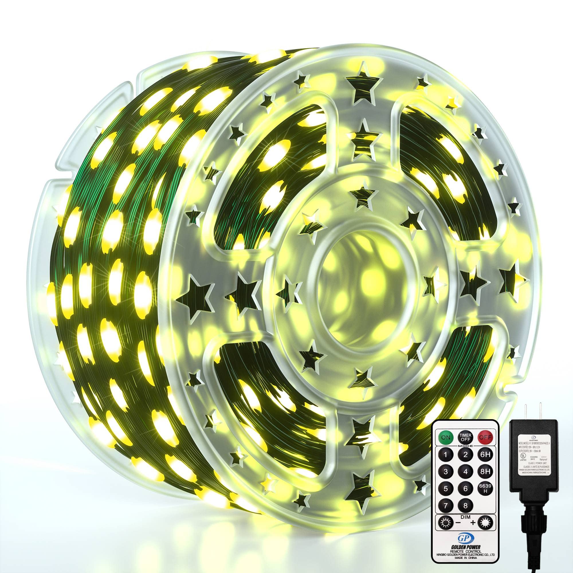 Eueasy Christmas String Lights, 1000 LED 344FT, Warm White, Waterproof, 8 Twinkling Modes, Indoor/Outdoor, Model 34