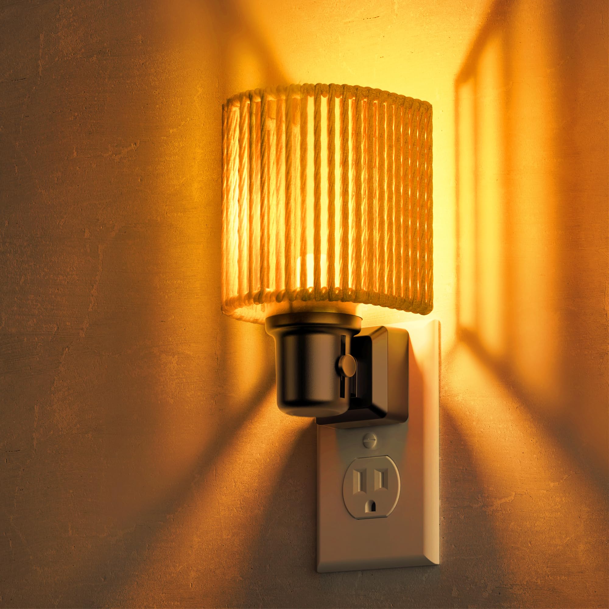 L LOHAS LED Night Lights Plug into Wall  Dimmable Night Light with Light Sensor  Amber Boho Nightlight Plug in Wall  Decorative Bohemian Nightlights Yellow Light for Bedroom Living Room Hallway  1Pack