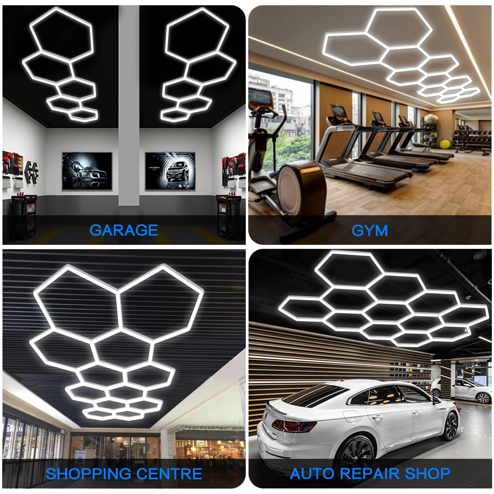 LZHOME Hexagon Garage Light Fixture 50 Packs 52800LM 480W Polycarbonate 5000K Natural White