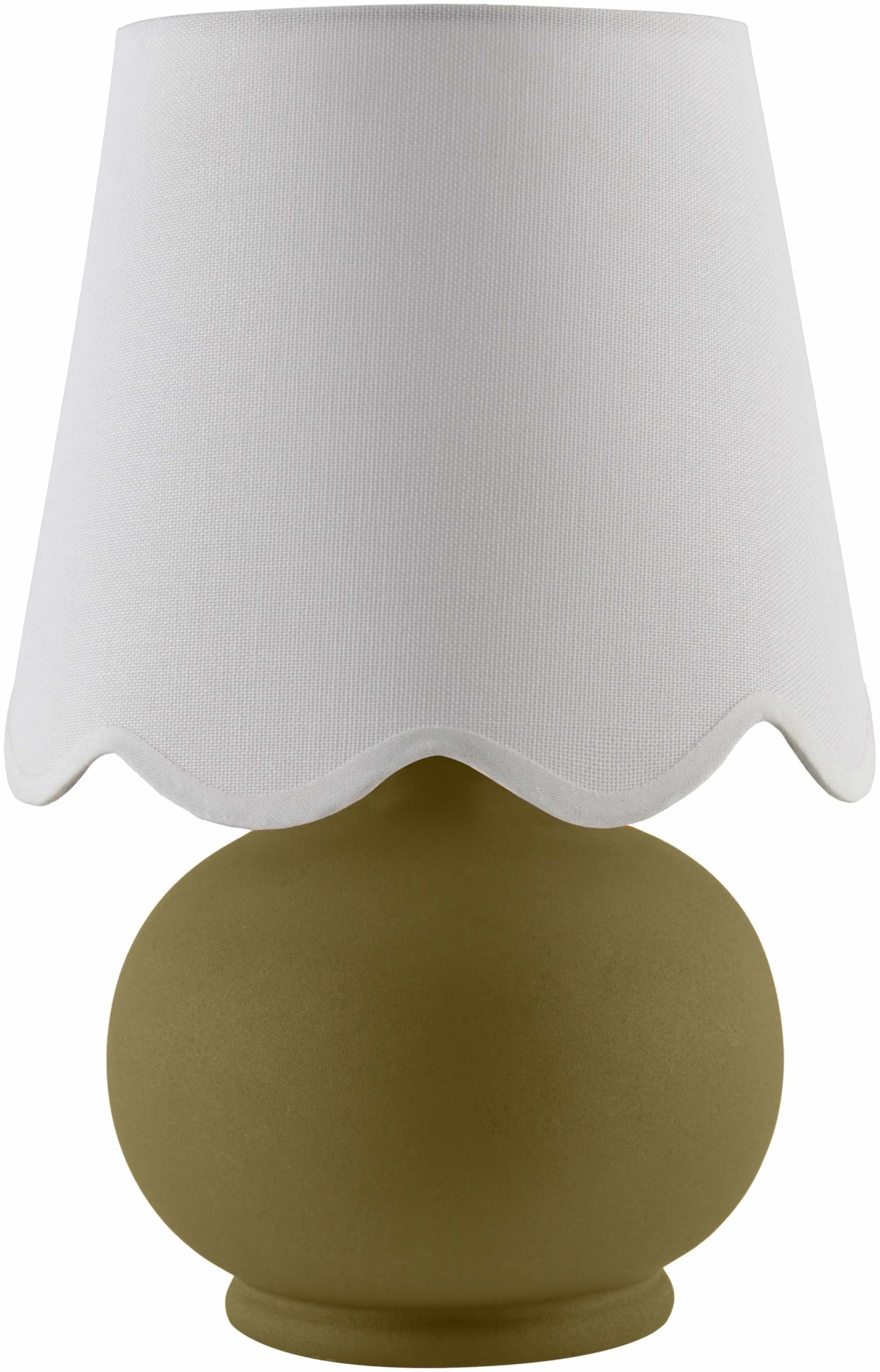 Hauteloom Theisseil Table Lamp, Ceramic, 13inH x 8inW x 8inD, Green/White, Model TXCHME9