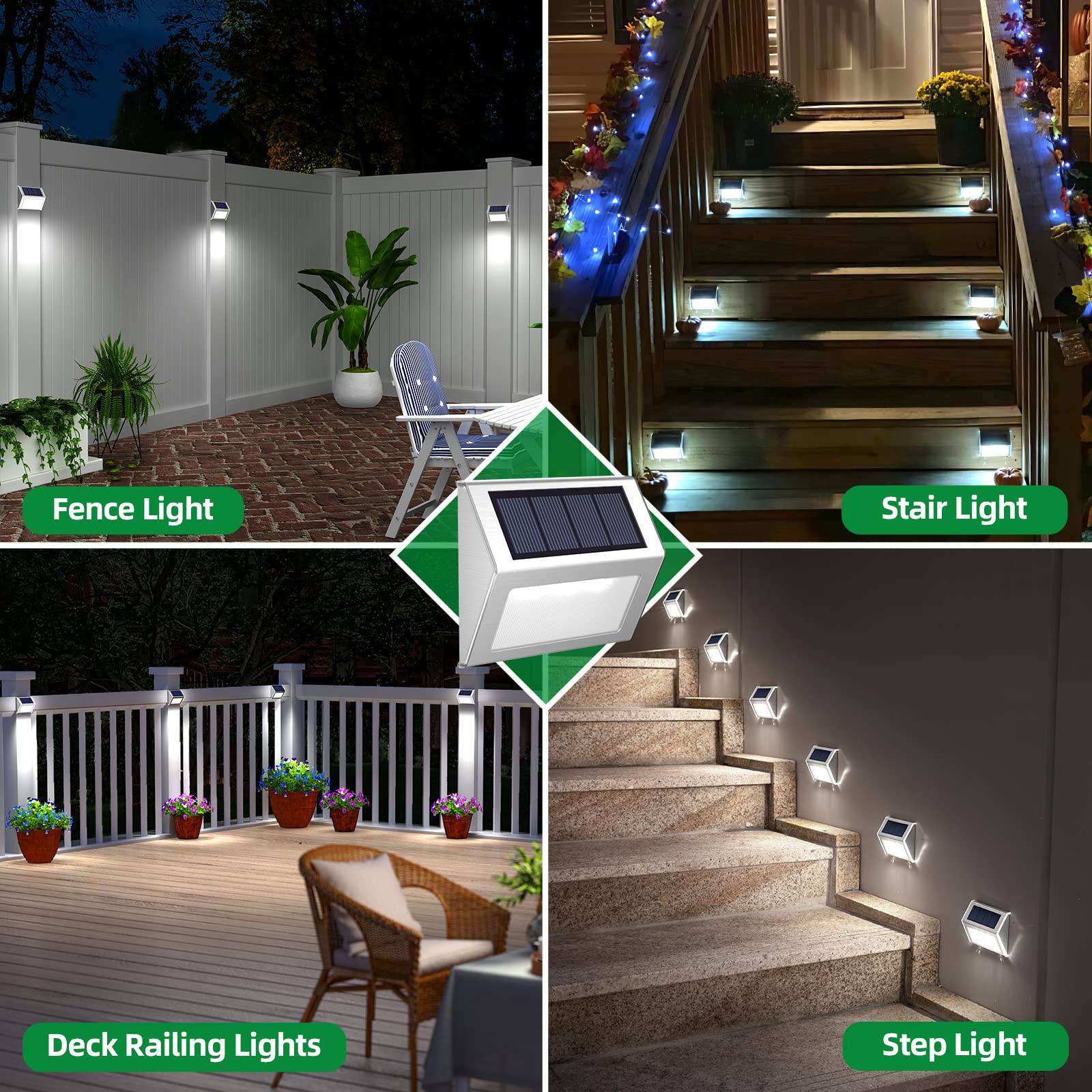 JSOT Solar Lights Outdoor Decorative Waterproof LED Garden Lamp 8 Pack Cool White Model LTD