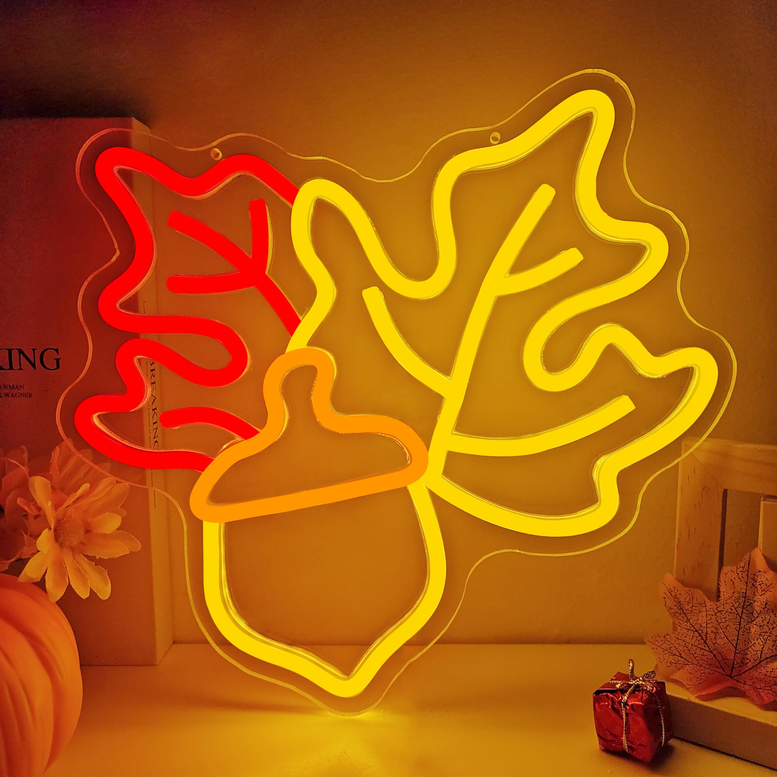 Maple Neon Sign Fall Window Lights For Wall Decor Dimmable Thanksgiving Neon Sign Led Fall Theme Decoration For Home  Maple Leaf Lamp For Gifts