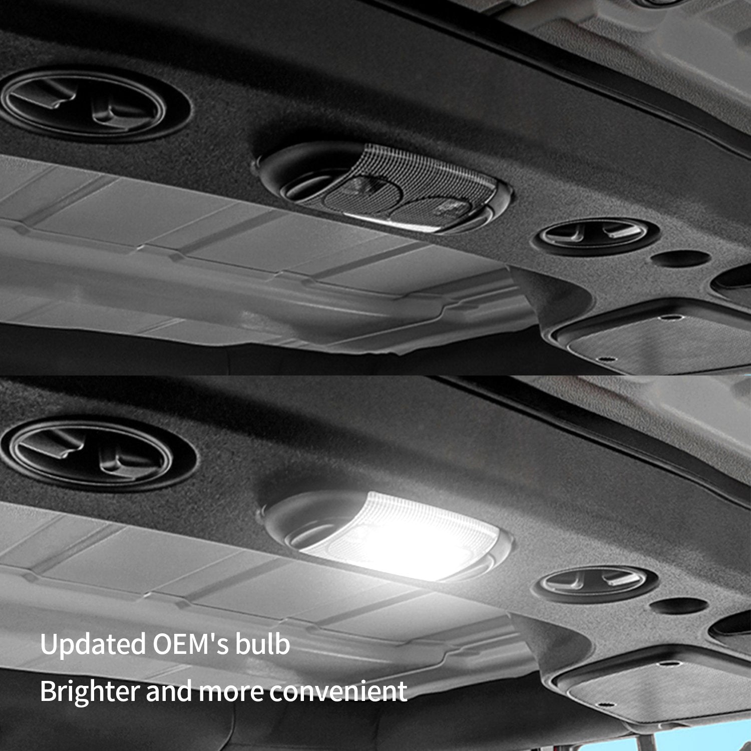 Hooke Road LED Dome Light Bulbs Kit for 07-18 Jeep JK Wrangler - Bright White Upper Reading Map Lights (3PCS)