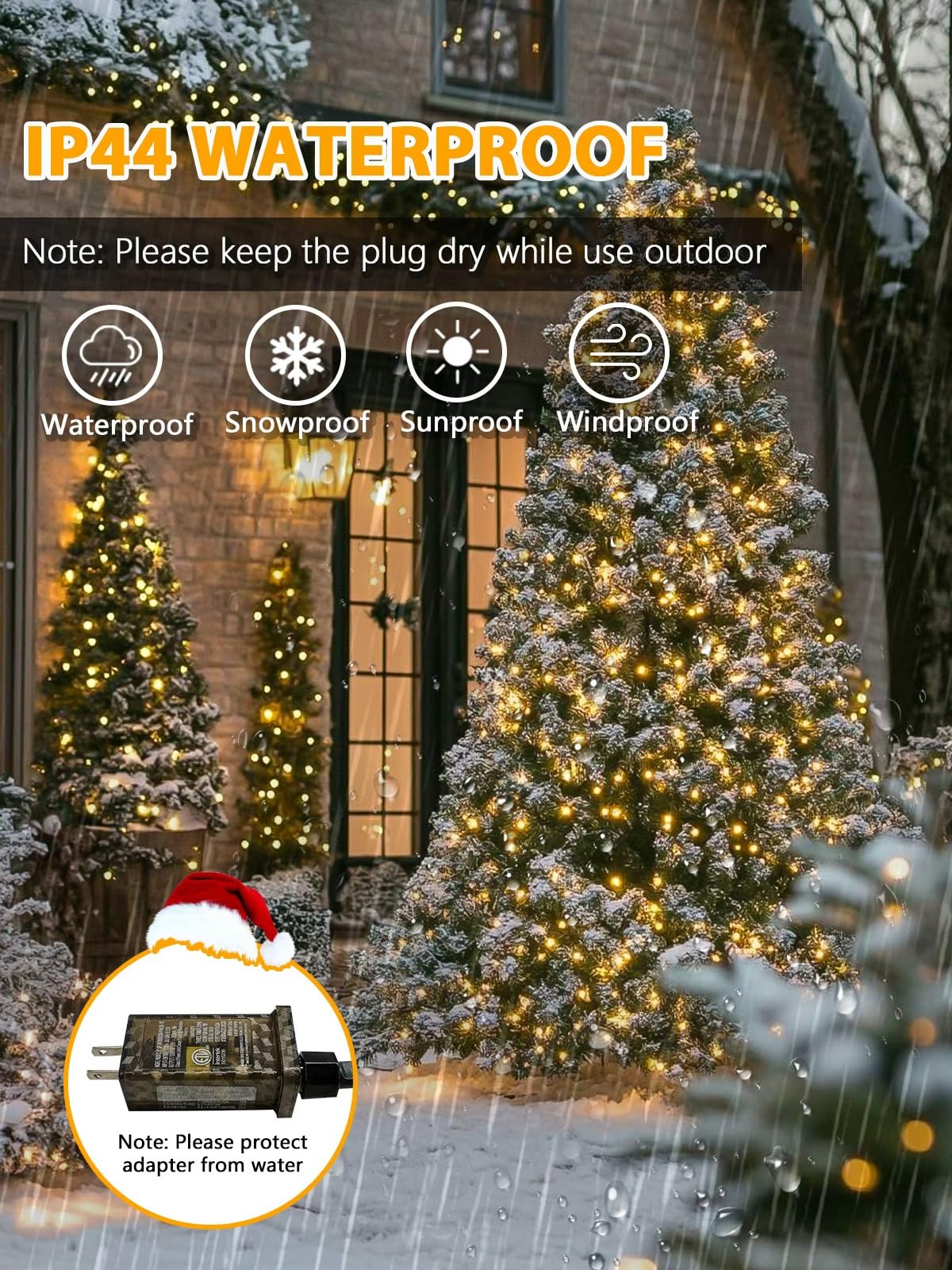Voice Controlled Christmas Lights With Remote  132 Ft 400 Led String Lights Indoor Outdoor With 12 Modes 3 Timers  Dimmable Twinkle Light Plug In Waterproof For Xmas Tree Party Decor  Warm White