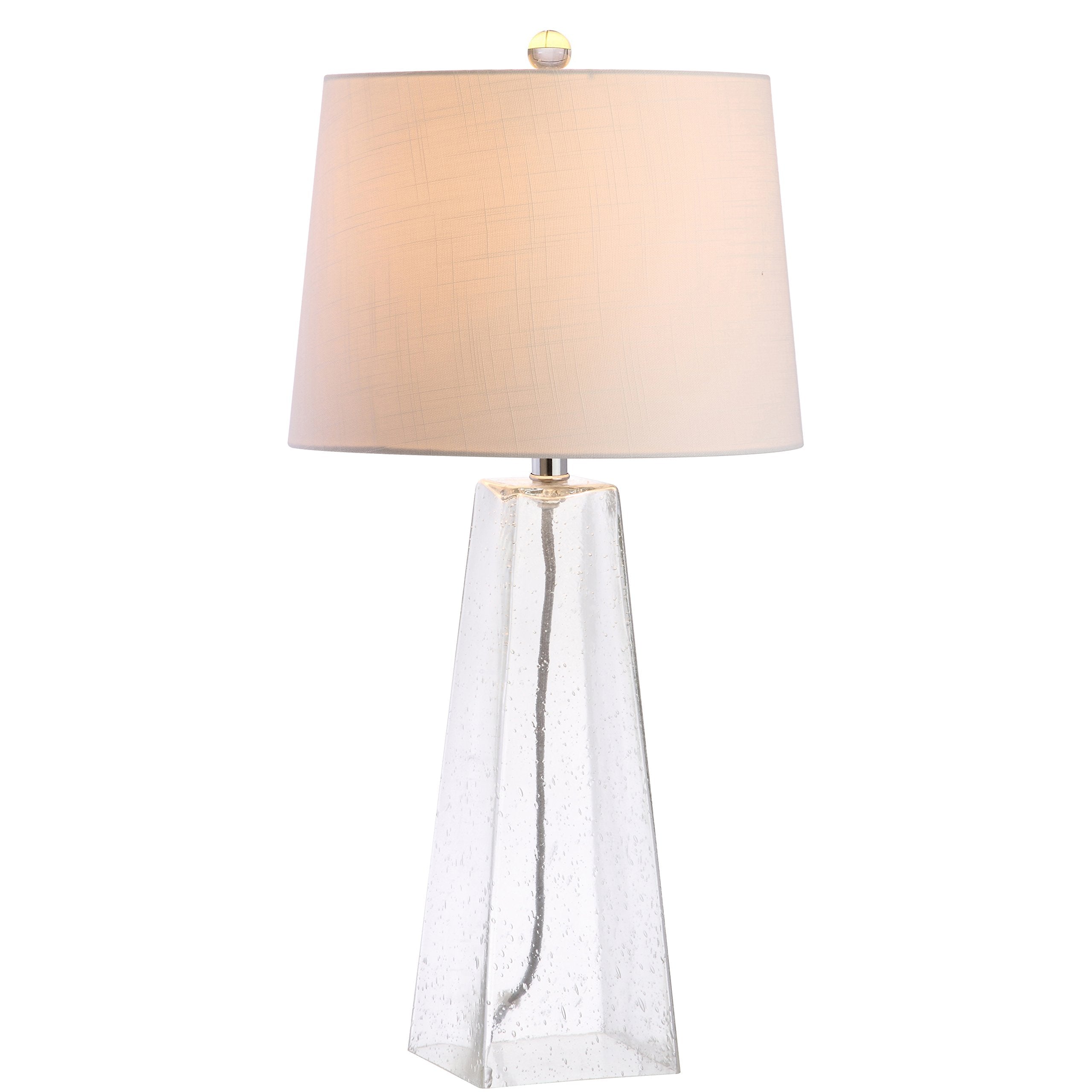 JONATHAN Y Glass LED Table Lamp, Modern 28.5in Nightstand Lamp, Clear, Model JYL2006A