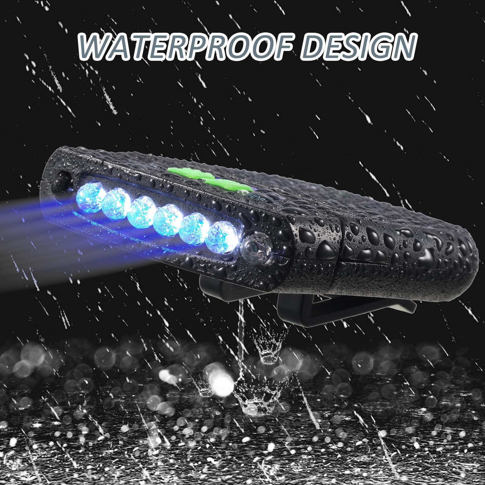 Mudder LED Clip-on Cap Lights, USB Rechargeable, Waterproof, Ultra Bright, Model Mudder-UHNJ8456, Color Black/Gray
