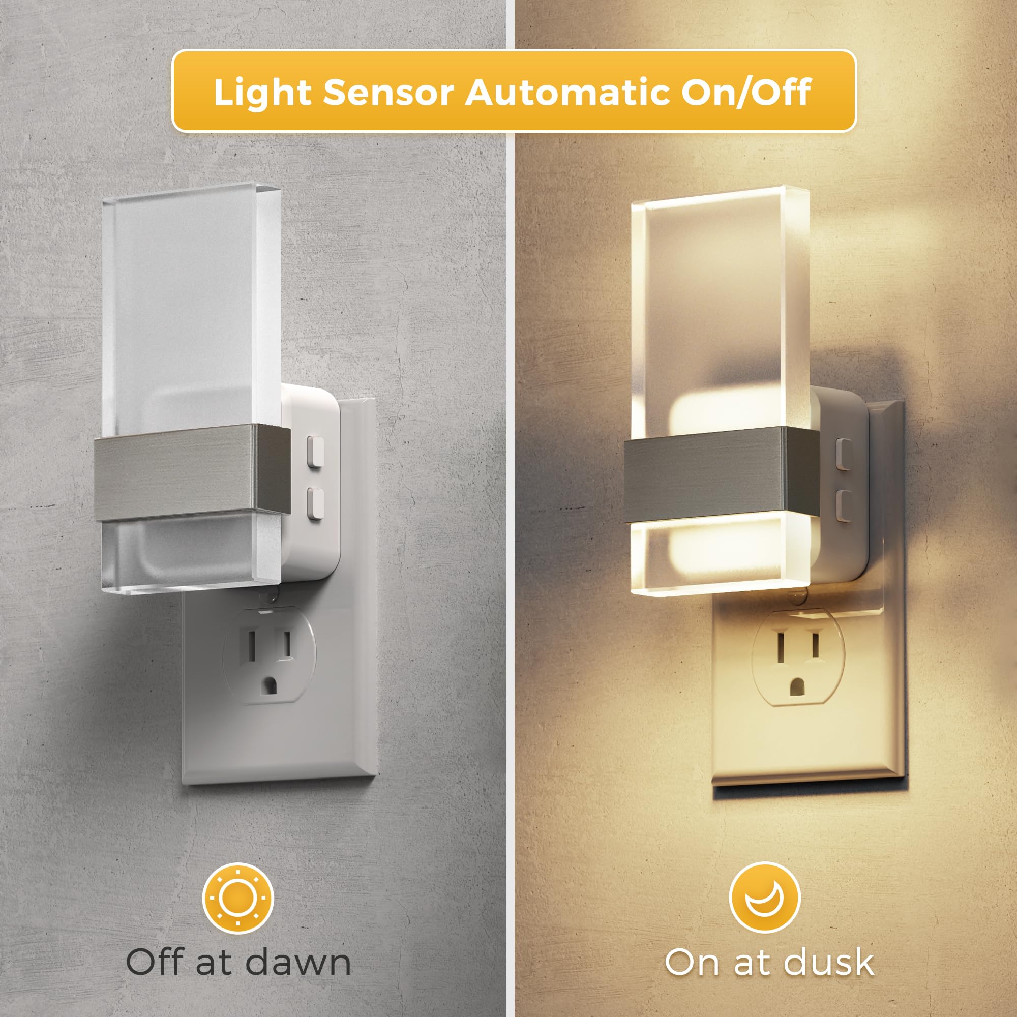 L Lohas Led Night Light  2 Pack Adjustable Color Temperature Night Lights Plug Into Wall  2000K/3000K/5000K 3Cct Nightlight  Dusk To Dawn Sensor Dimmable Nightlights For Bathroom  Hallway  Gift