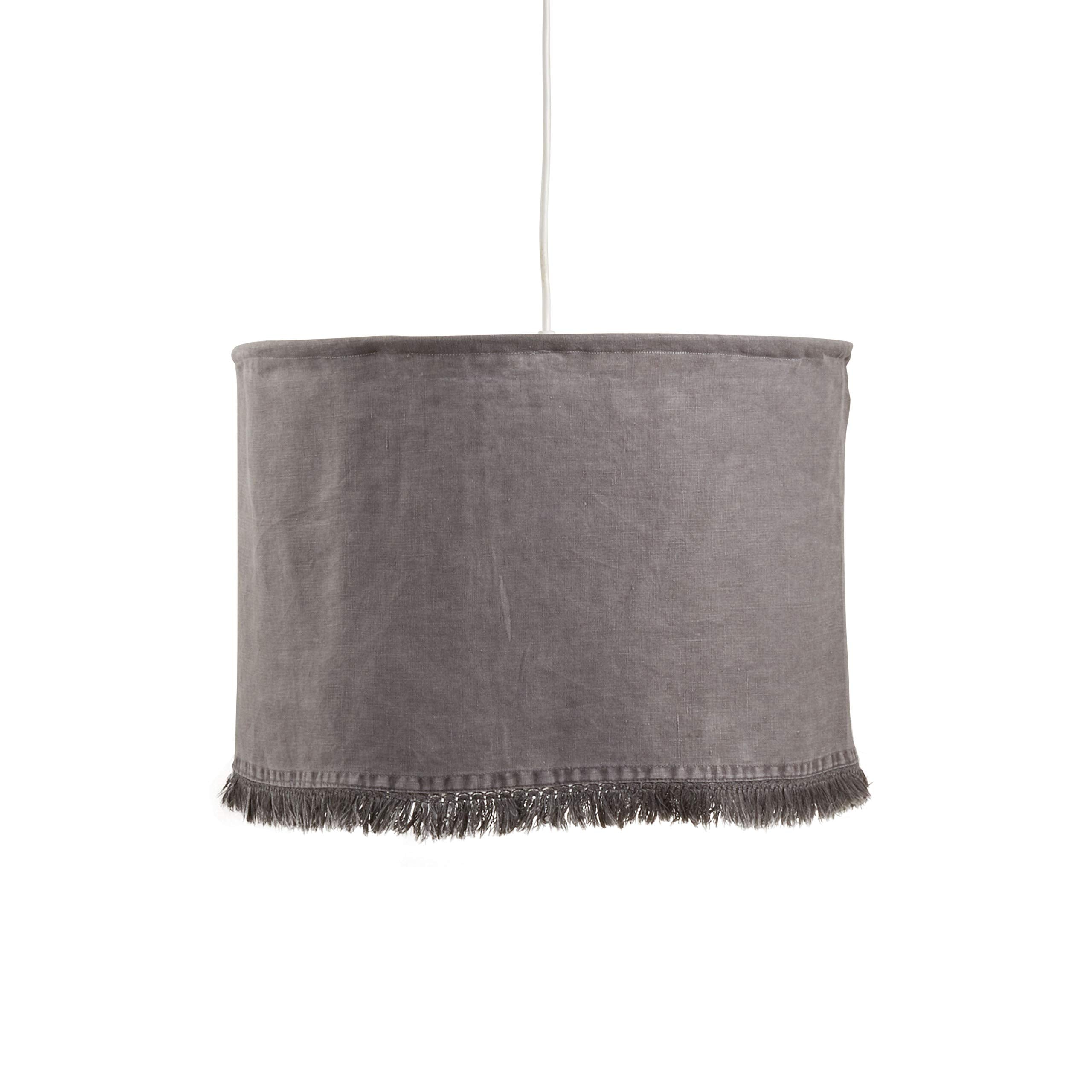 Saro Lifestyle Stonewashed Fringe Lamp Shade, 12&quot; x 18&quot;, Slate