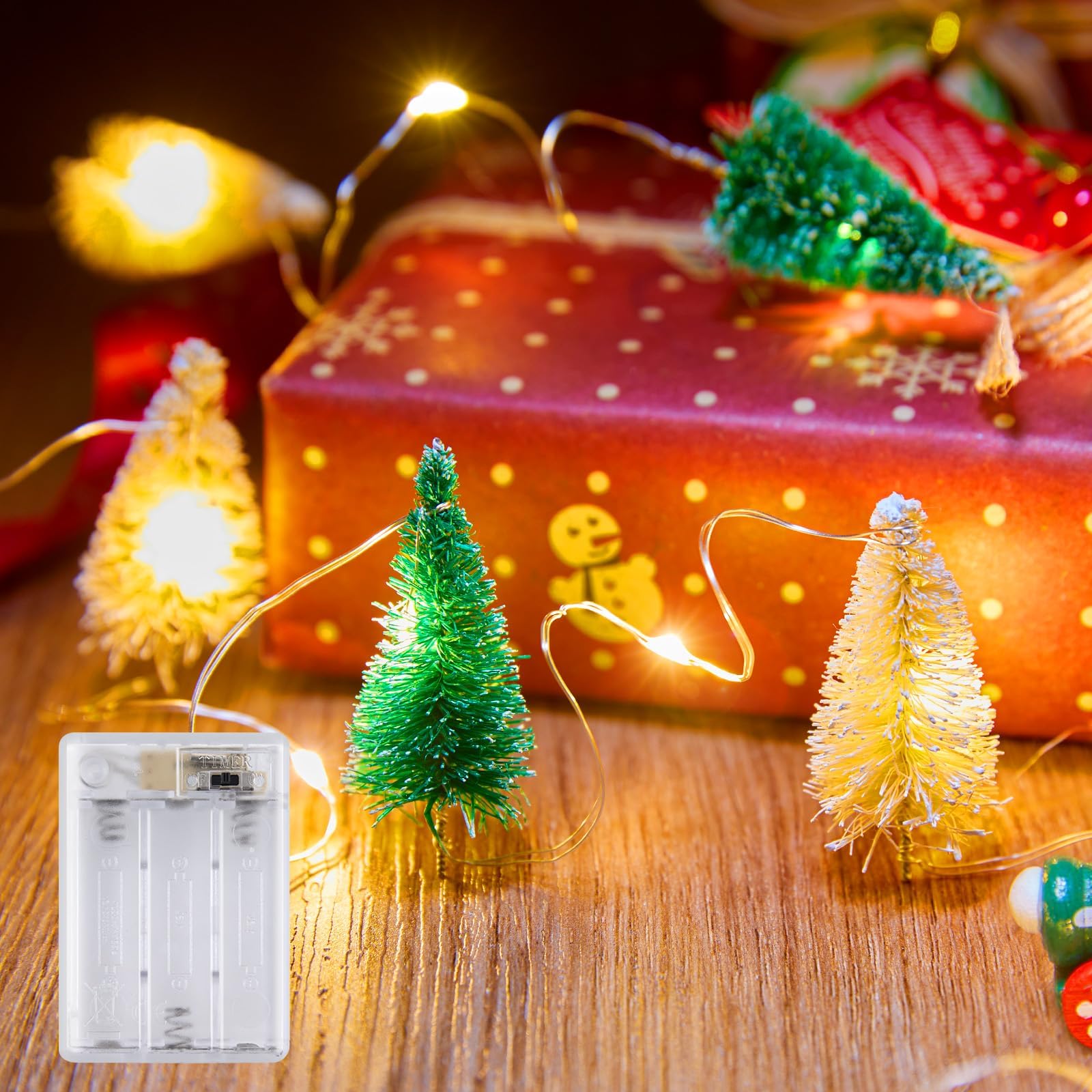 Brightown Fairy Lights Battery Operated With Christmas Tree, 6.5 Ft 20 Led String Lights With Timer, Warm White Fairy Lights For