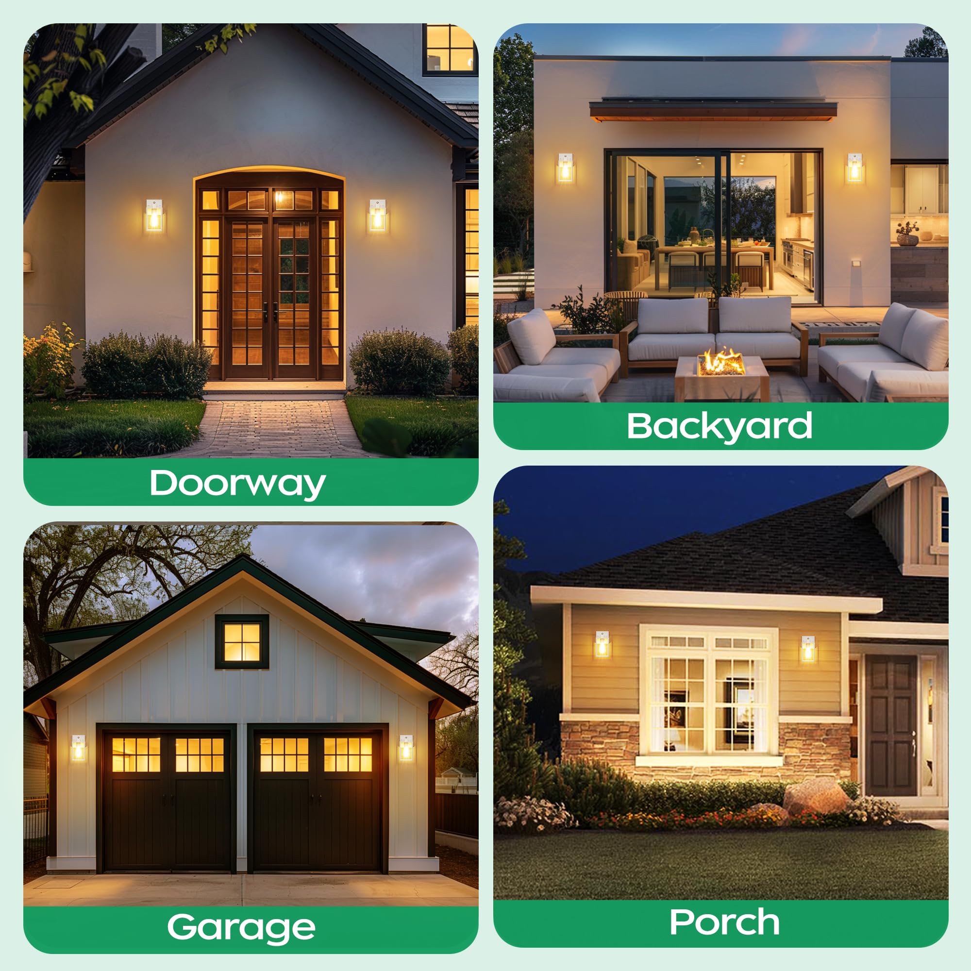 White Dusk To Dawn Exterior Lighting Fixtures Wall Mount  Outdoor Porch Lights For House  Sensor Wall Lights  Waterproof Wall Sconce Lamp  Wall Lantern  Anti Rust Coach Lights For  Doorway  Garage
