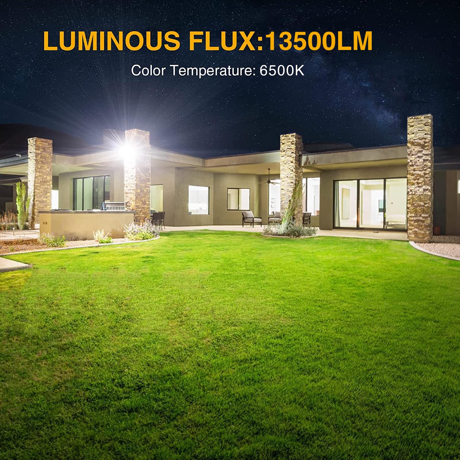Onforu 150W LED Flood Light - 12000LM, IP66 Waterproof, 2 Pack, 6500K Daylight White, Black - Ideal for Outdoor Sports and Security
