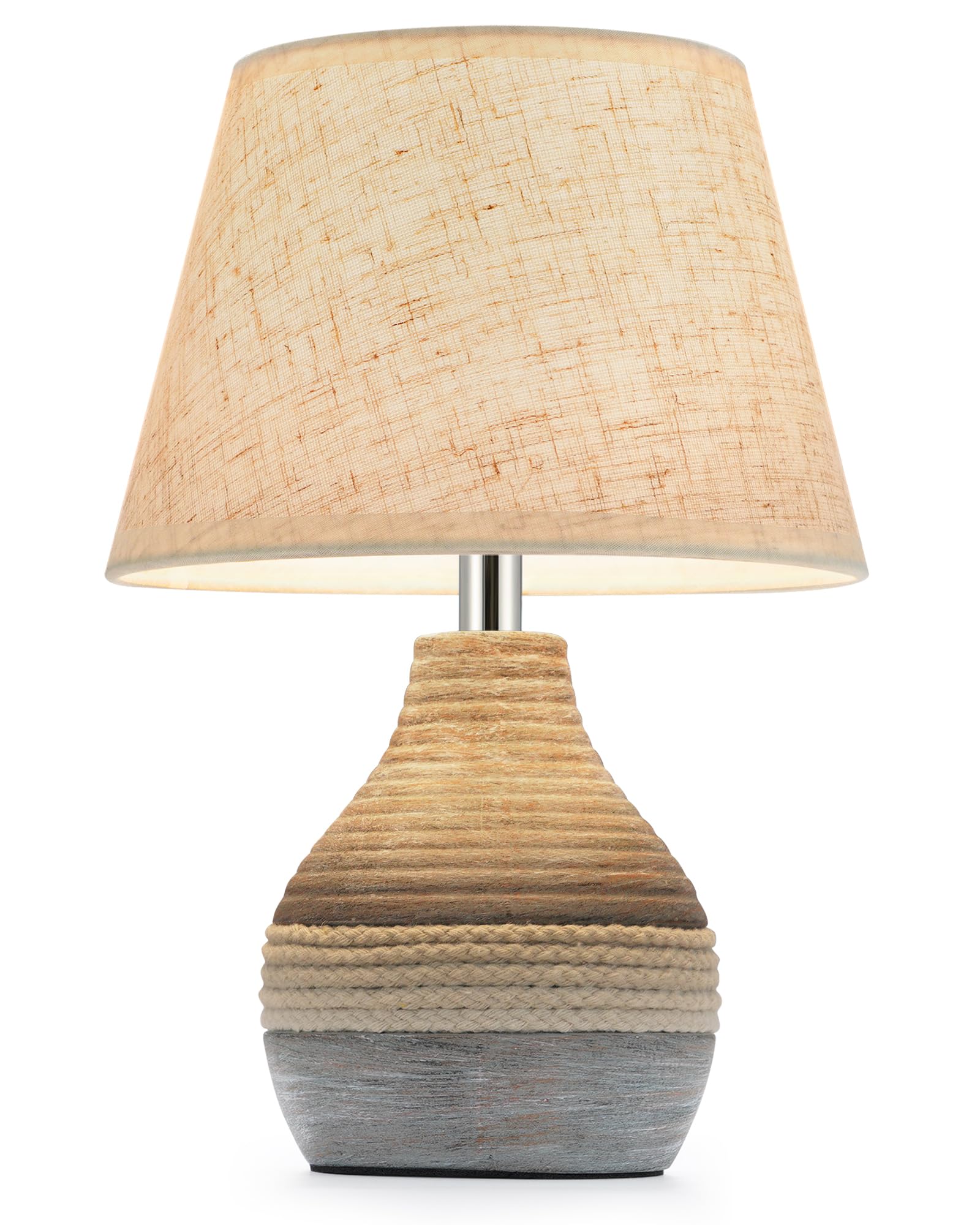 INTELIVE 10 H Small Rechargeable Cordless Ceramic Table Lamp with Remote, RGB & Warm White Light, Timer & Dimmer, Battery Table 
