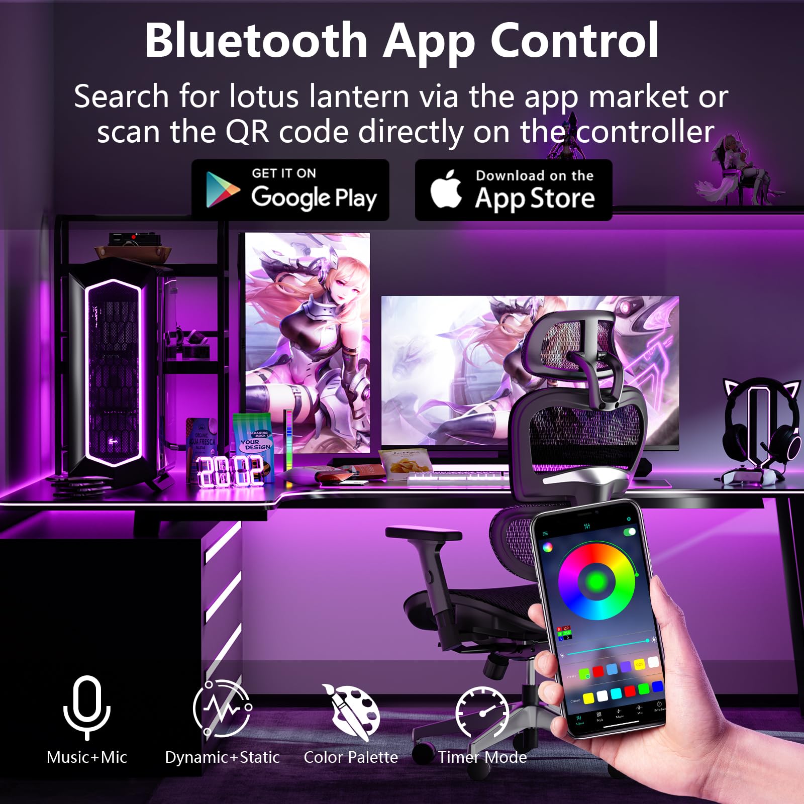 Sinwe 100Ft Led Lights For Bedroom,Music Sync Led Strip Lights With 44 Keys Remote And App Control,Color Changing Rgb Led Lights