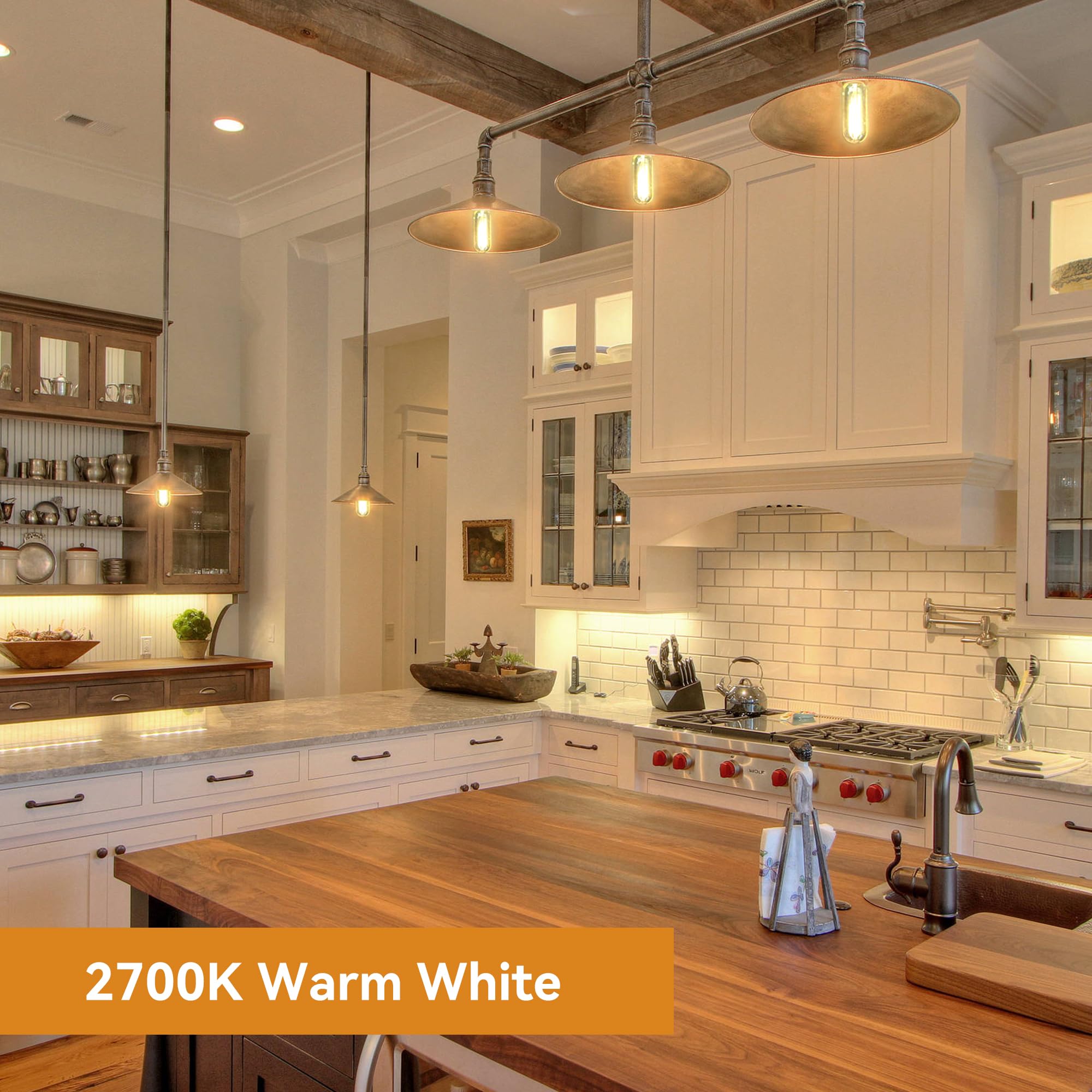 Tjoy E12 T6 Candelabra Led Bulbs, Dimmable 5.5W Equivalent 60W 2700K Soft Warm White, Small Base Clear Light Bulb, Vintage Ediso