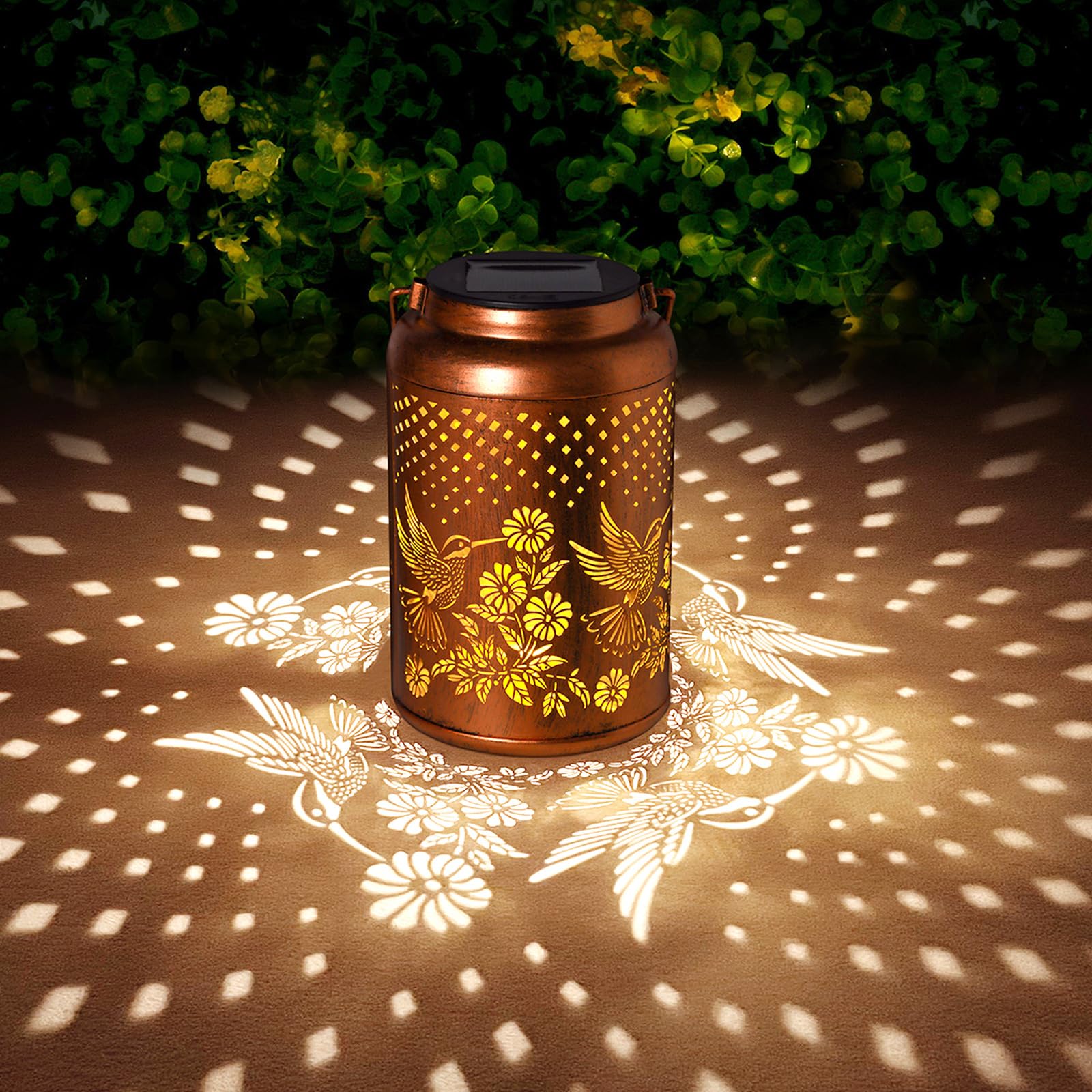 Hummingbird Solar Lantern Outdoor Waterproof Garden Decor Hanging Solar Lights Birthday Gifts For Women Mom Grandma Metal Garden Decorative Lights Outside For Yard, Patio, Lawn, Tabletop, Pathway