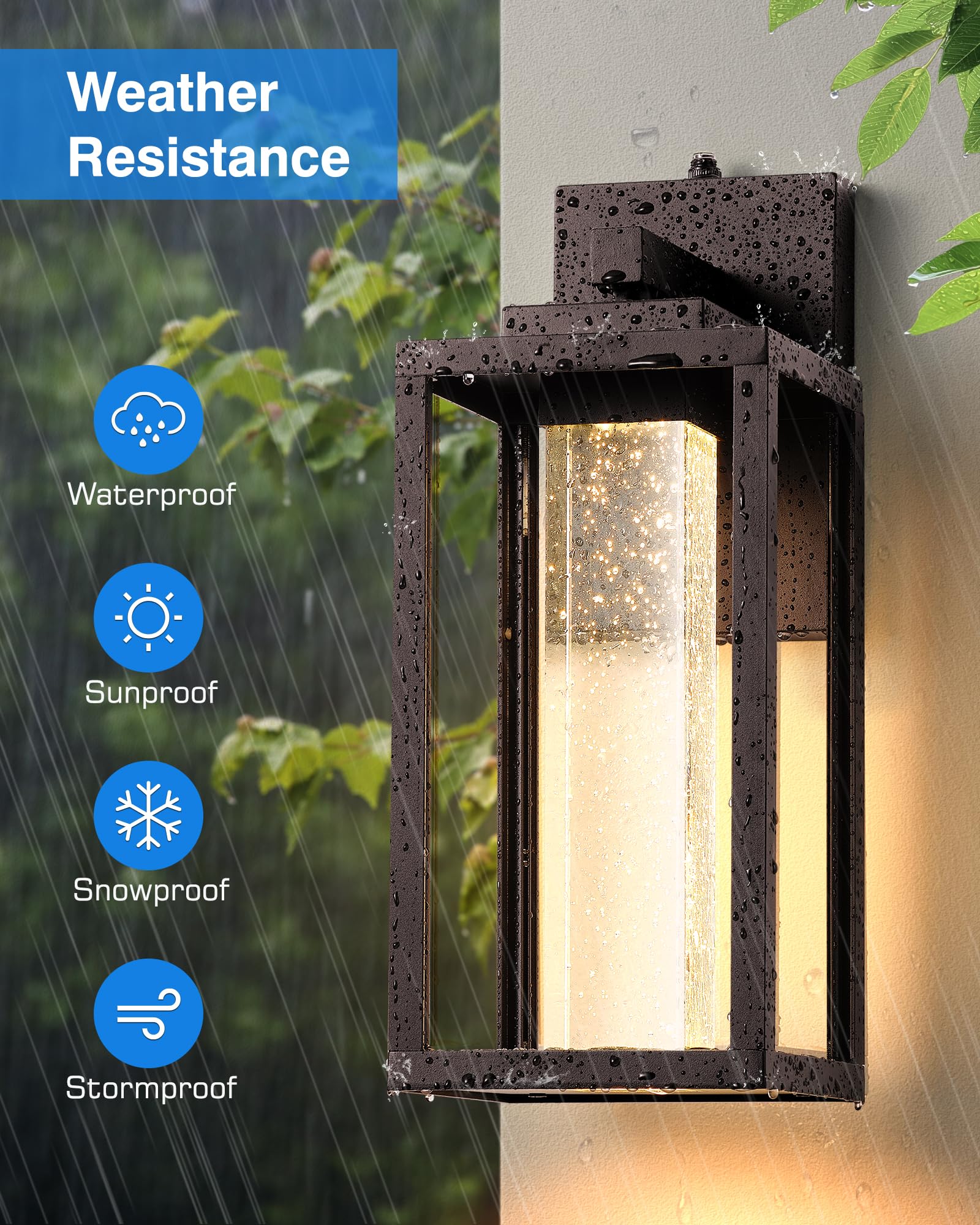 Vianis Oil Rubbed Bronze Outdoor Light Fixtures Wall Mount For House, Large Dusk To Dawn Sensor Exterior Wall Sconce Lanterns, 2
