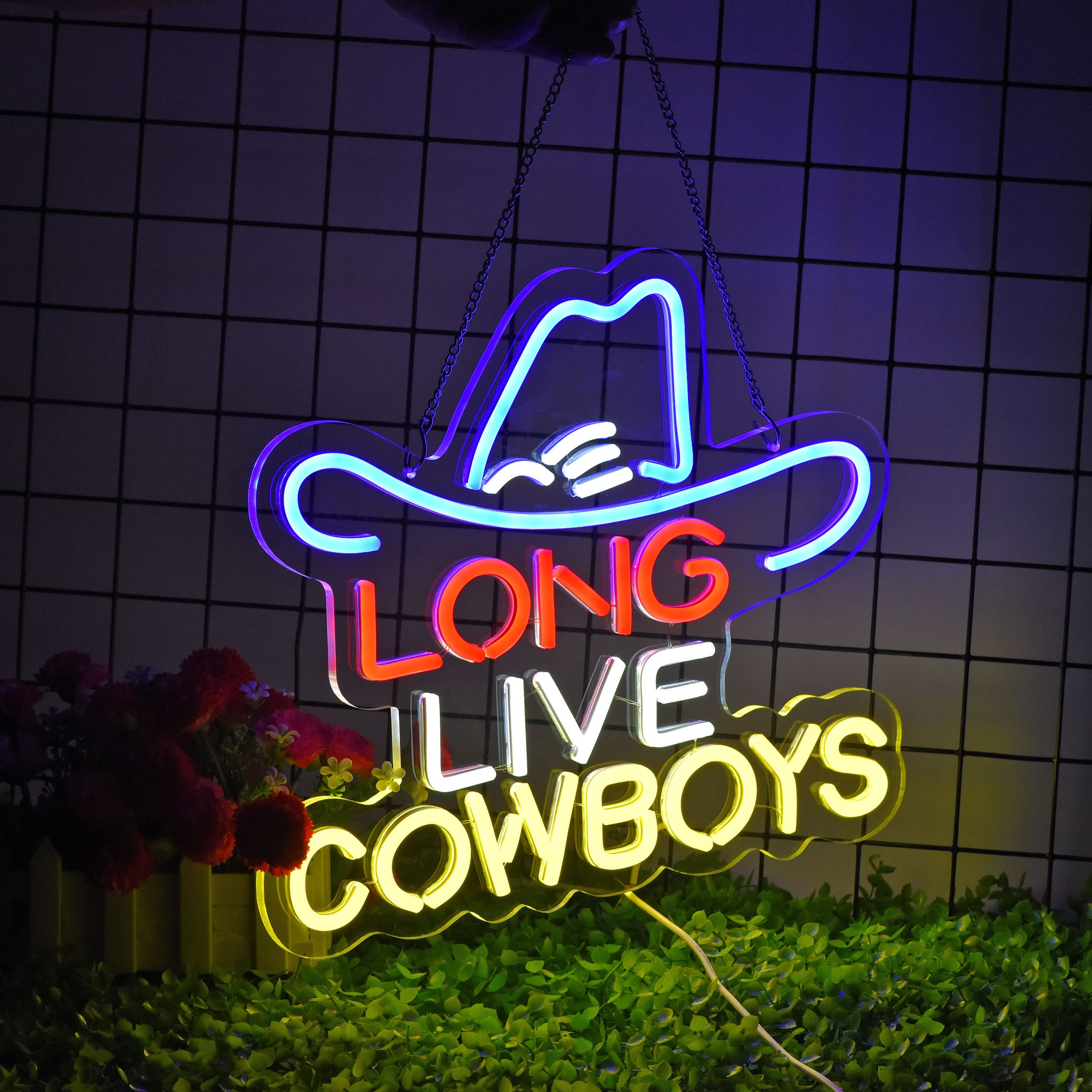 ZODZ Neon Sign - Dimmable LED Wall Décor, USB Powered, Acrylic, 17in x 13in, White/Blue/Yellow/Red