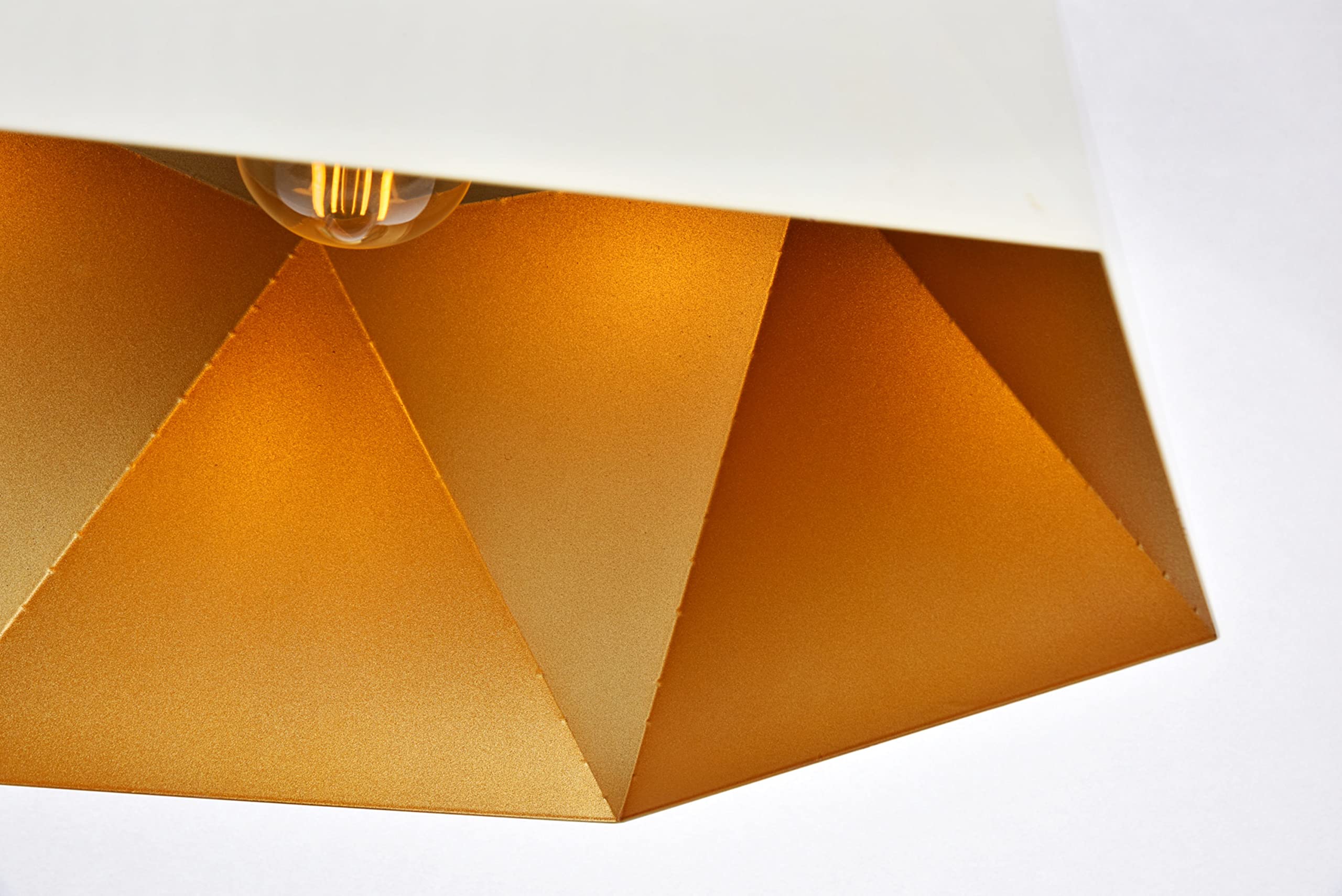 Living District Arden 1-Light Transitional Metal Pendant in White and Gold